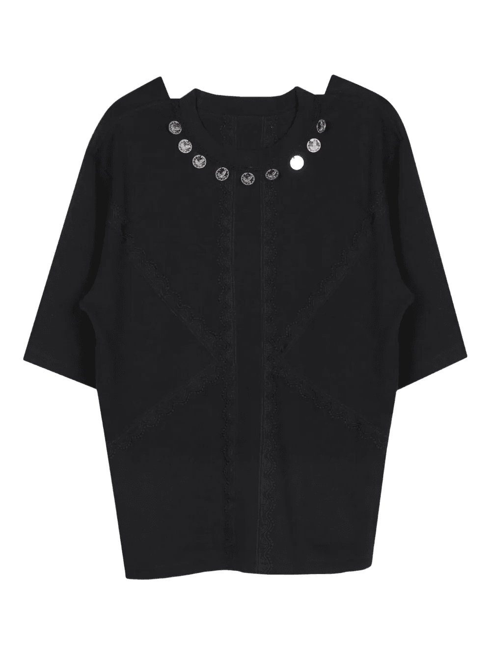 coin-trim T-shirt - Image 1