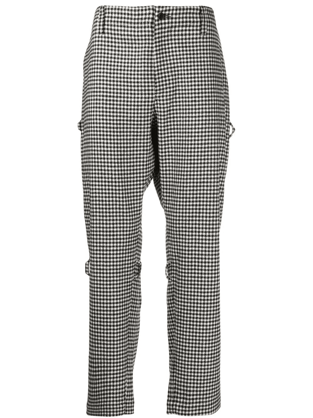 houndstooth rear-zip tapered trousers - Image 1