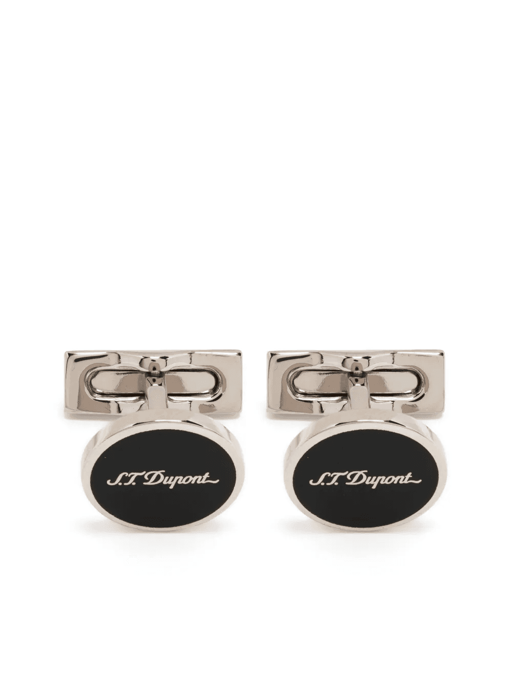 engraved-logo oval cufflinks - Image 1