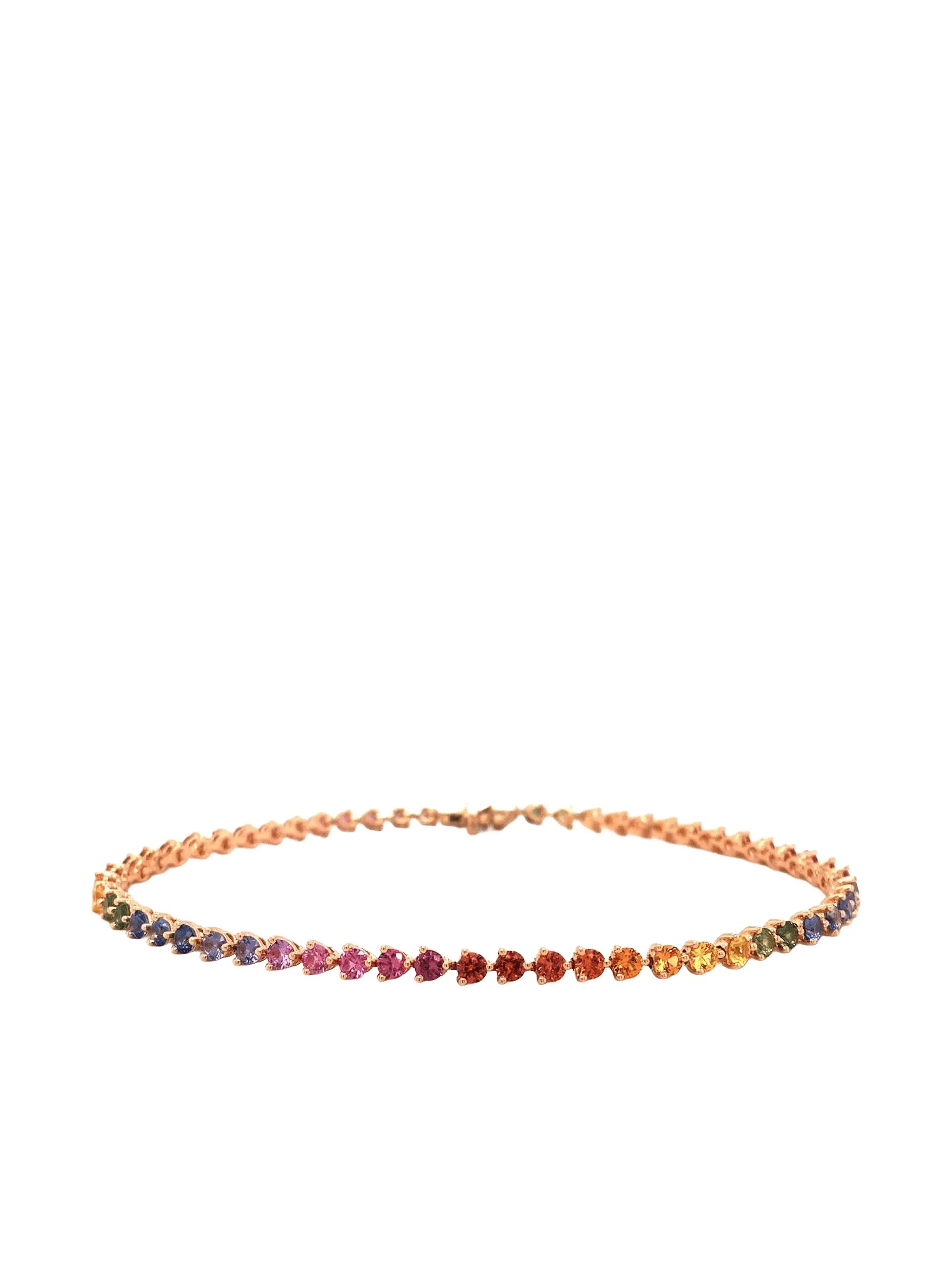 18K rose gold Tennis sapphire bracelet - Image 1