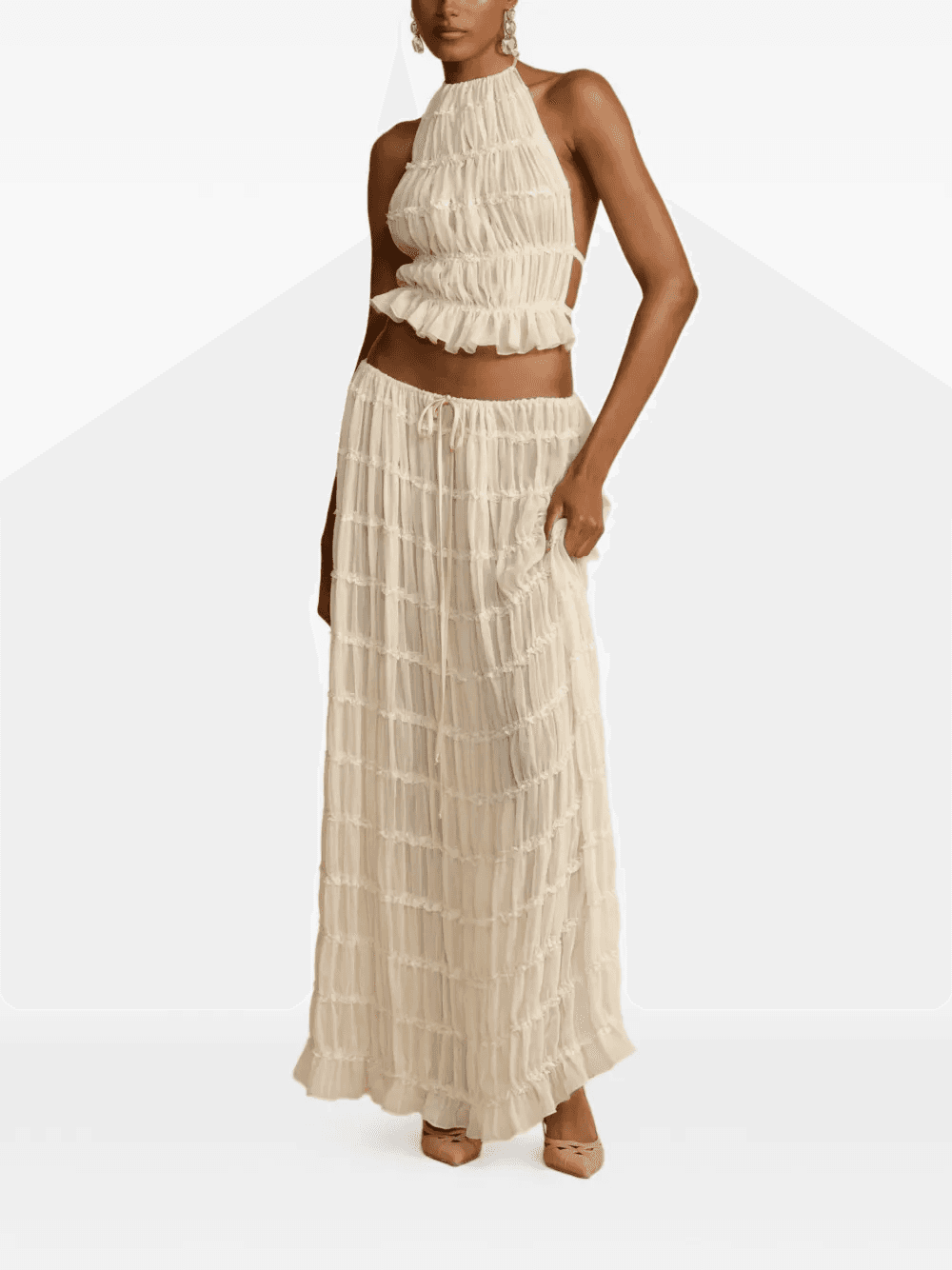 Juliette ruched halterneck top - Image 1