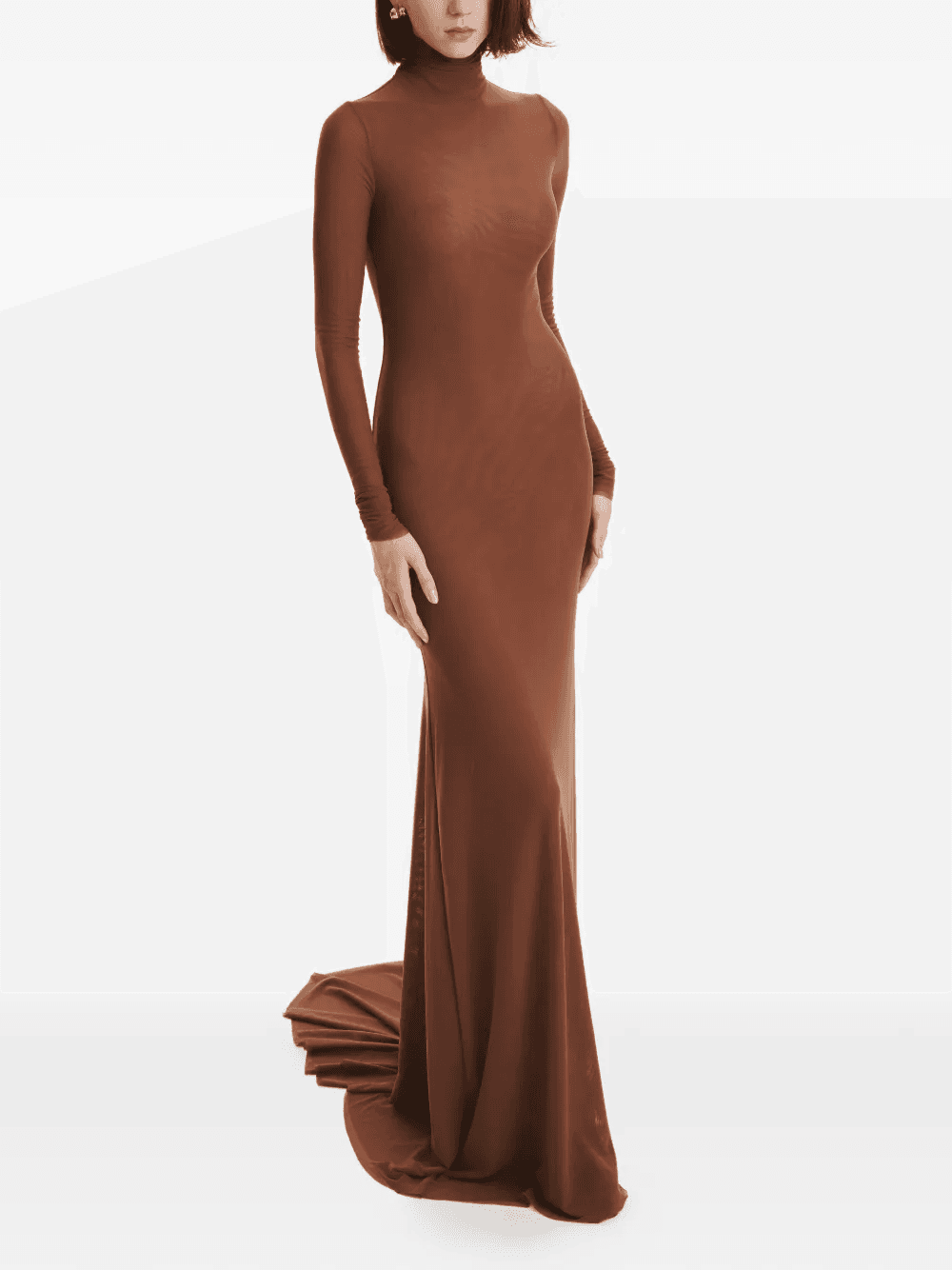 long-sleeve roll-neck maxi dress - Image 1