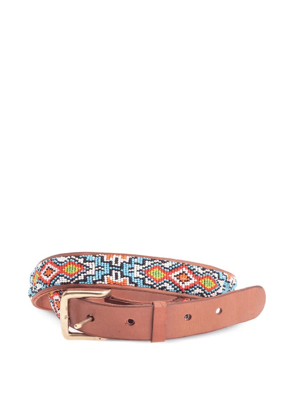 bead-embellished leather belt - Image 1