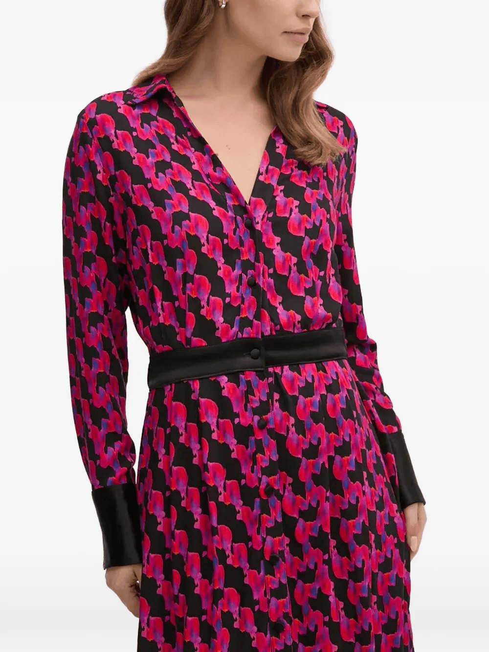 Redoutable long-sleeve printed midi dress - Image 1