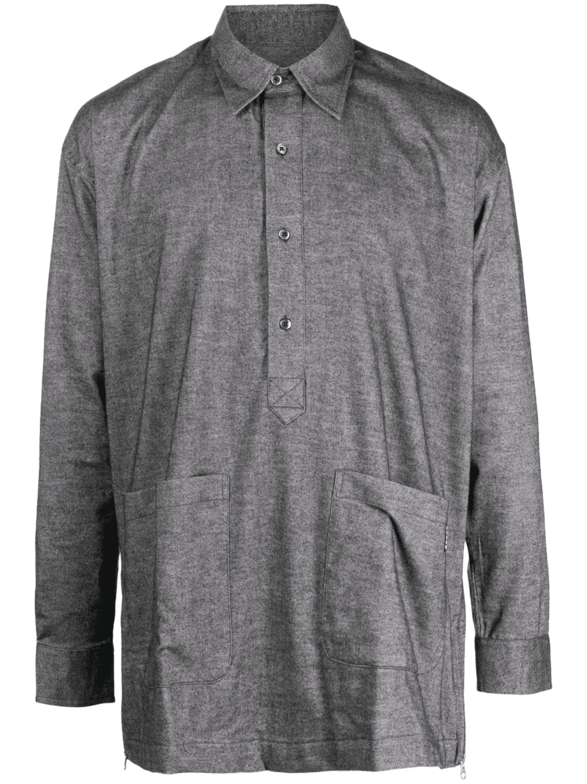 button placket long-sleeve shirt - Image 1