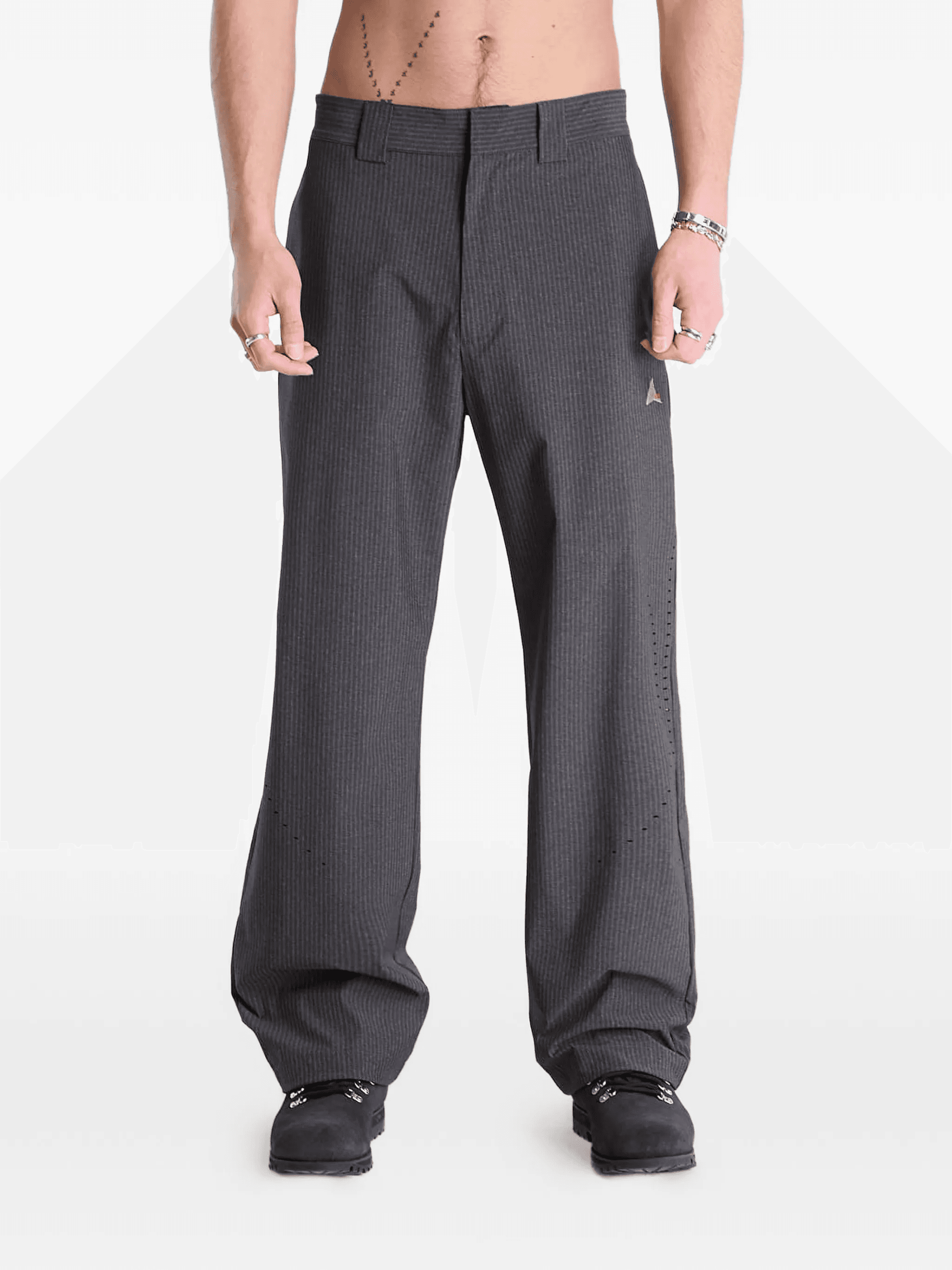 pinstripe logo trousers - Image 1