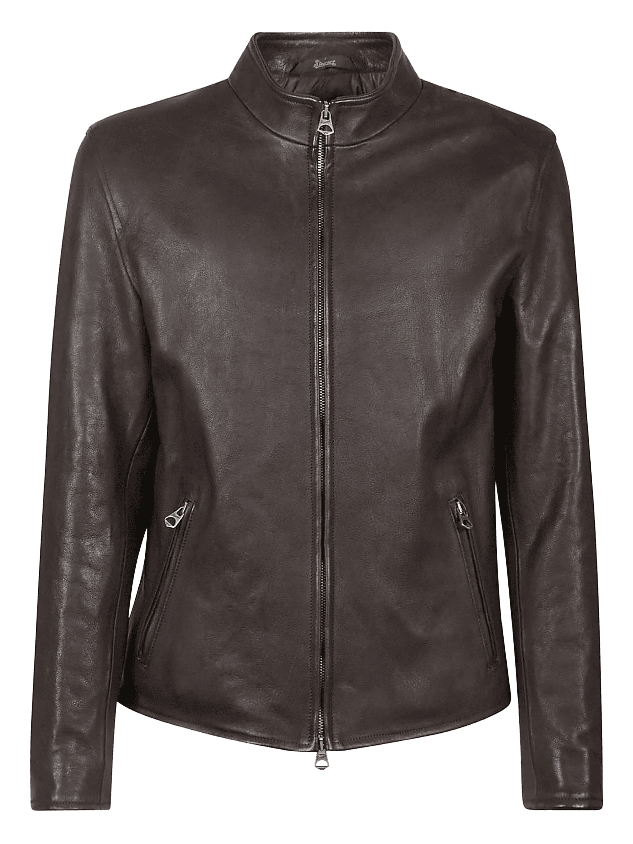 zip-fastening leather jacket - Image 1