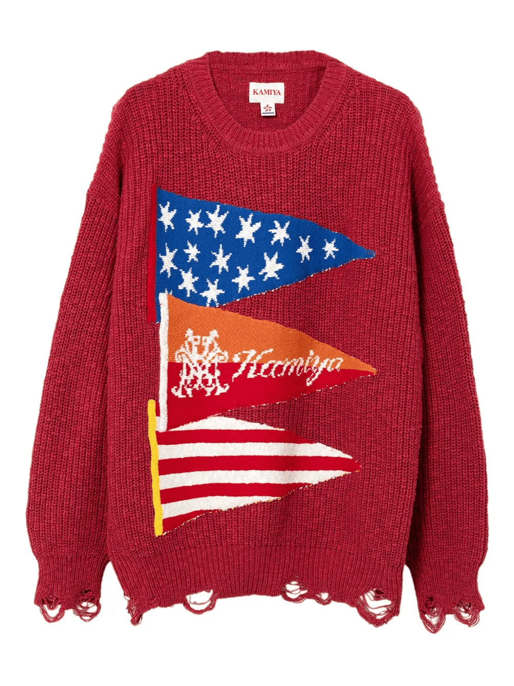 flag frayed sweater - Image 1