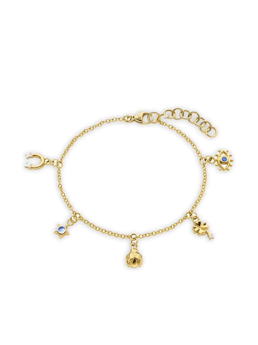 18K yellow gold My Lucky Charm multi-stone bracelet - Image 1