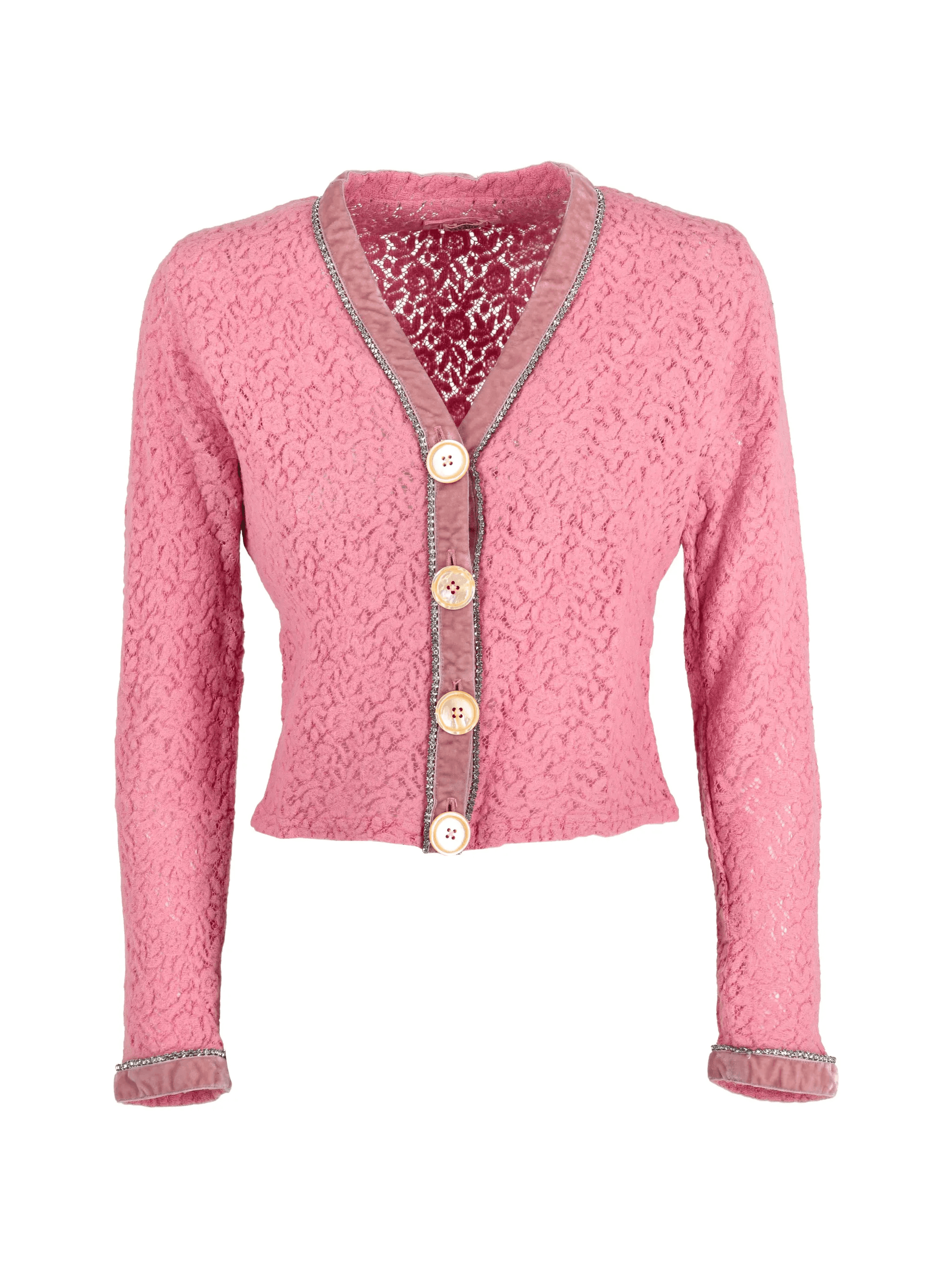 floral-pattern cropped cardigan - Image 1
