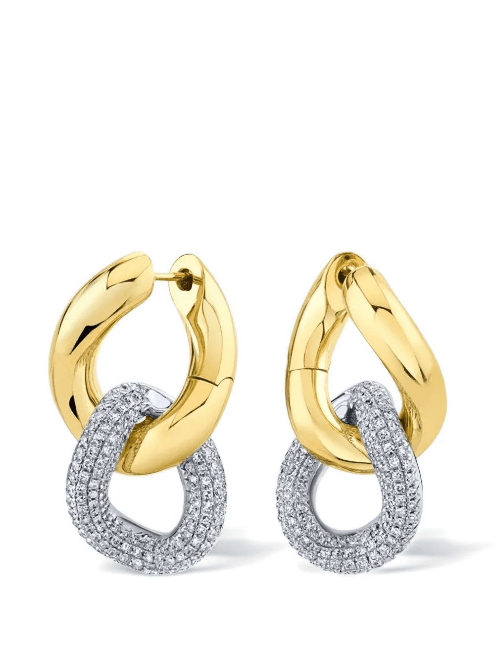 diamond double-link earrings - Image 1