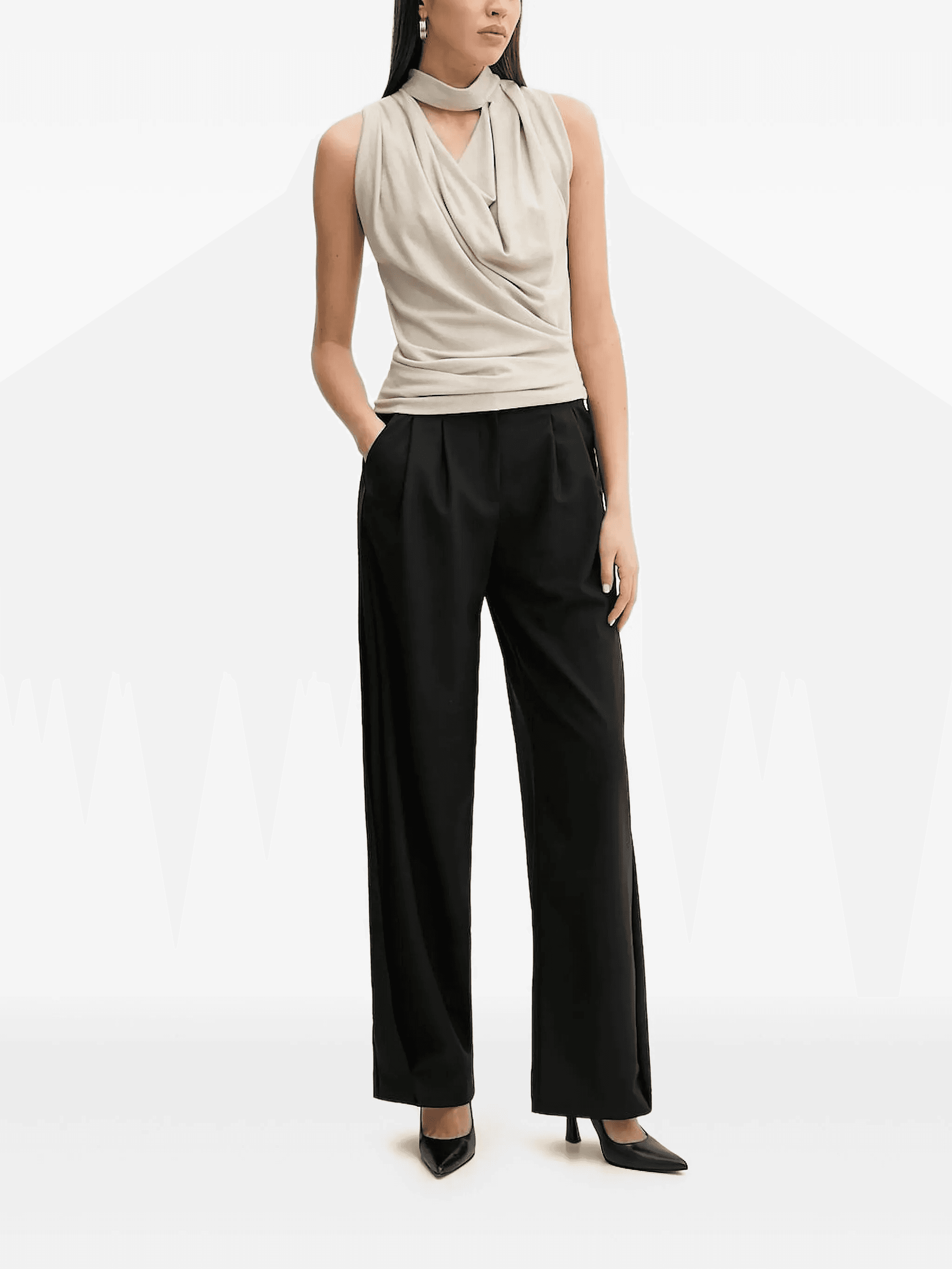 FOA cowl-neck sleeveless top - Image 1