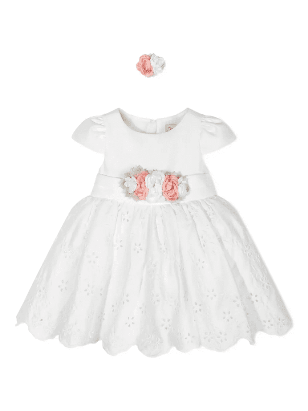 flower-embellished eyelet dress - Image 1