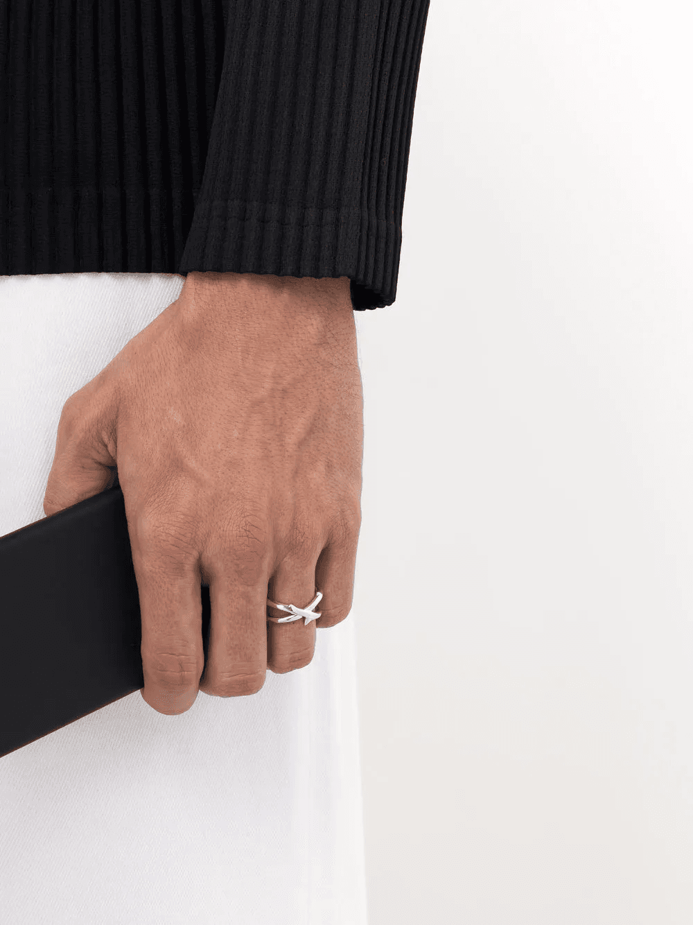 rose thorn wide band ring - Image 1