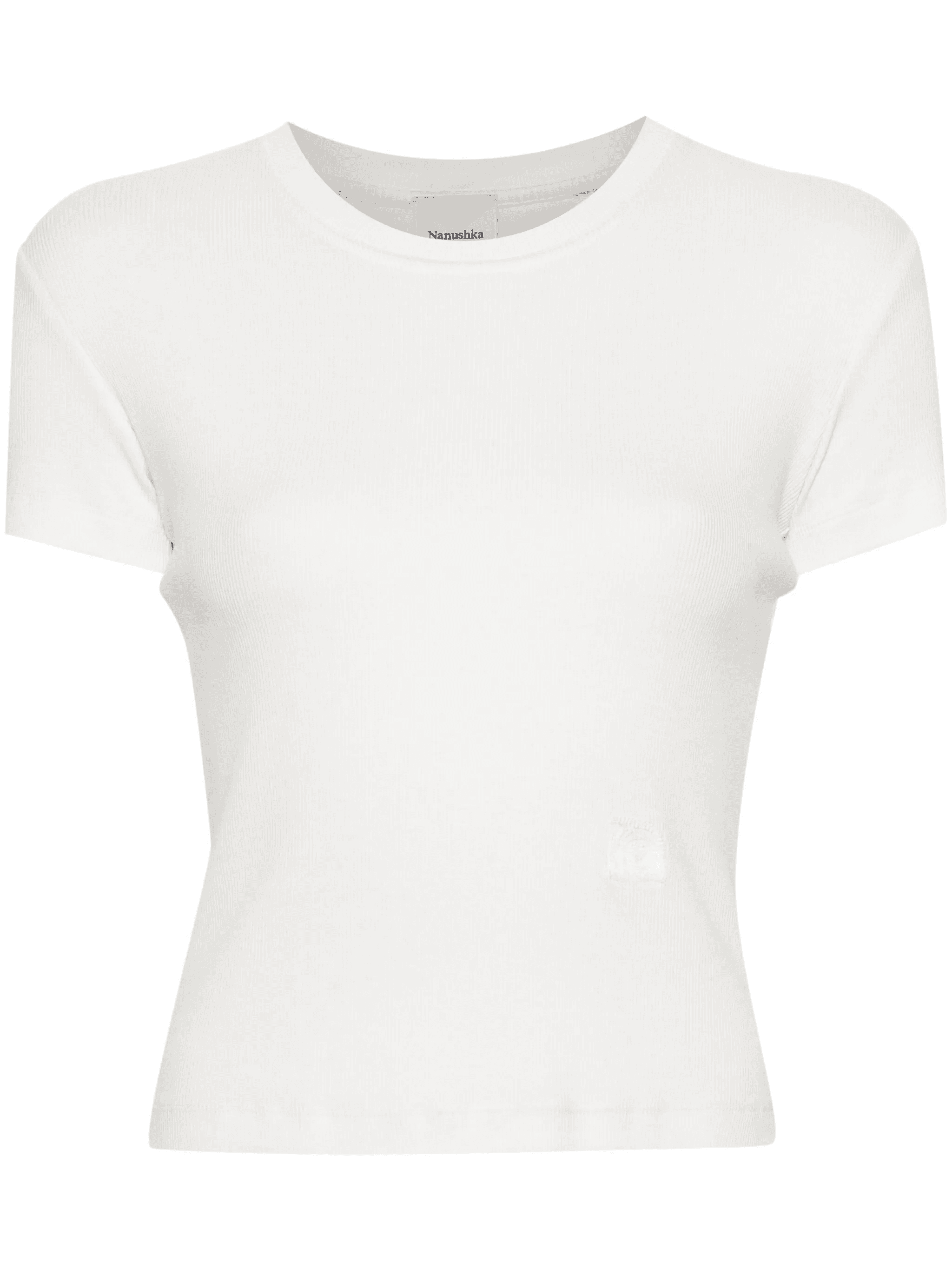 logo-embroidered ribbed T-shirt - Image 1