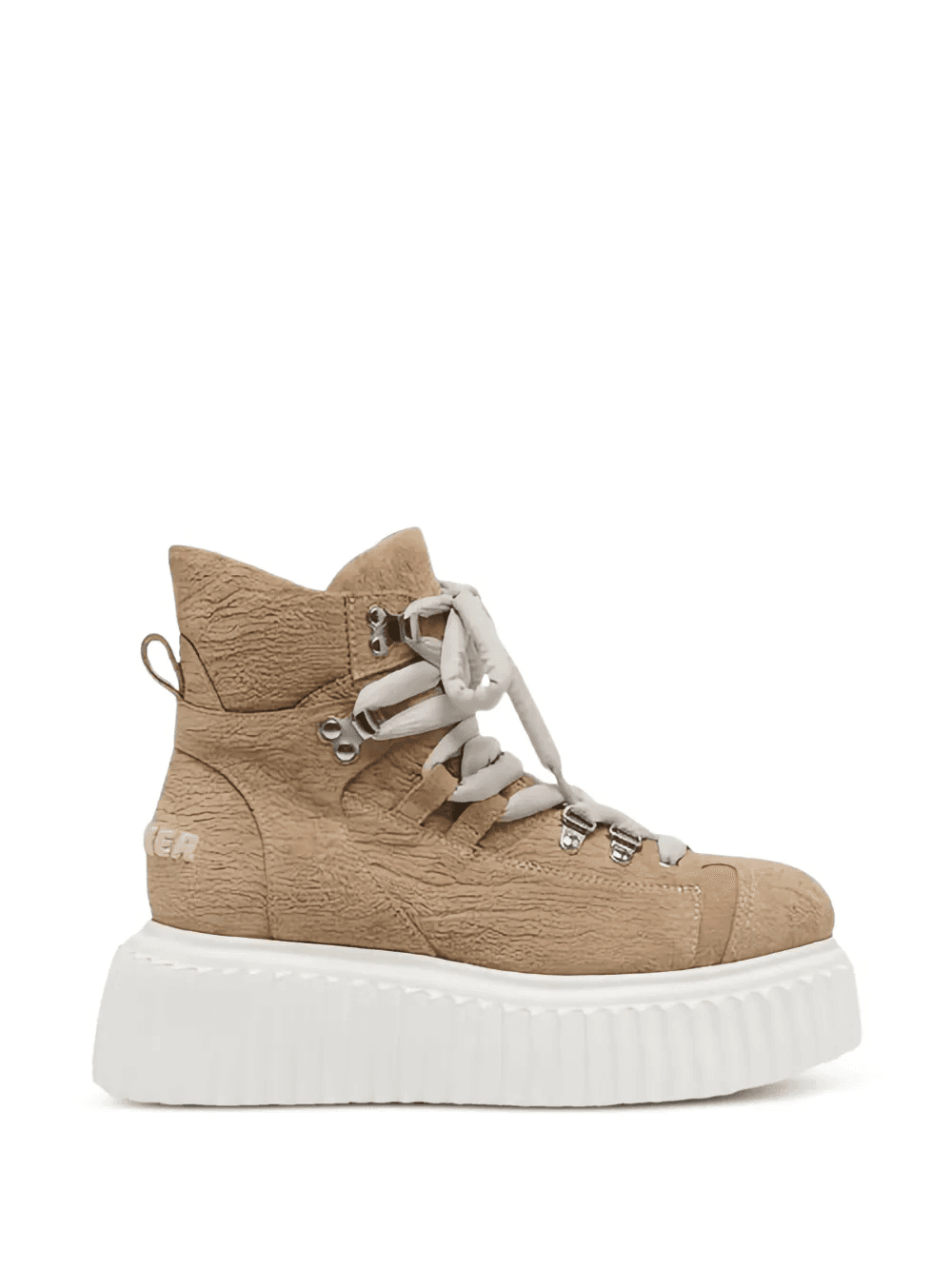 textured lace-up fastening boots - Image 1