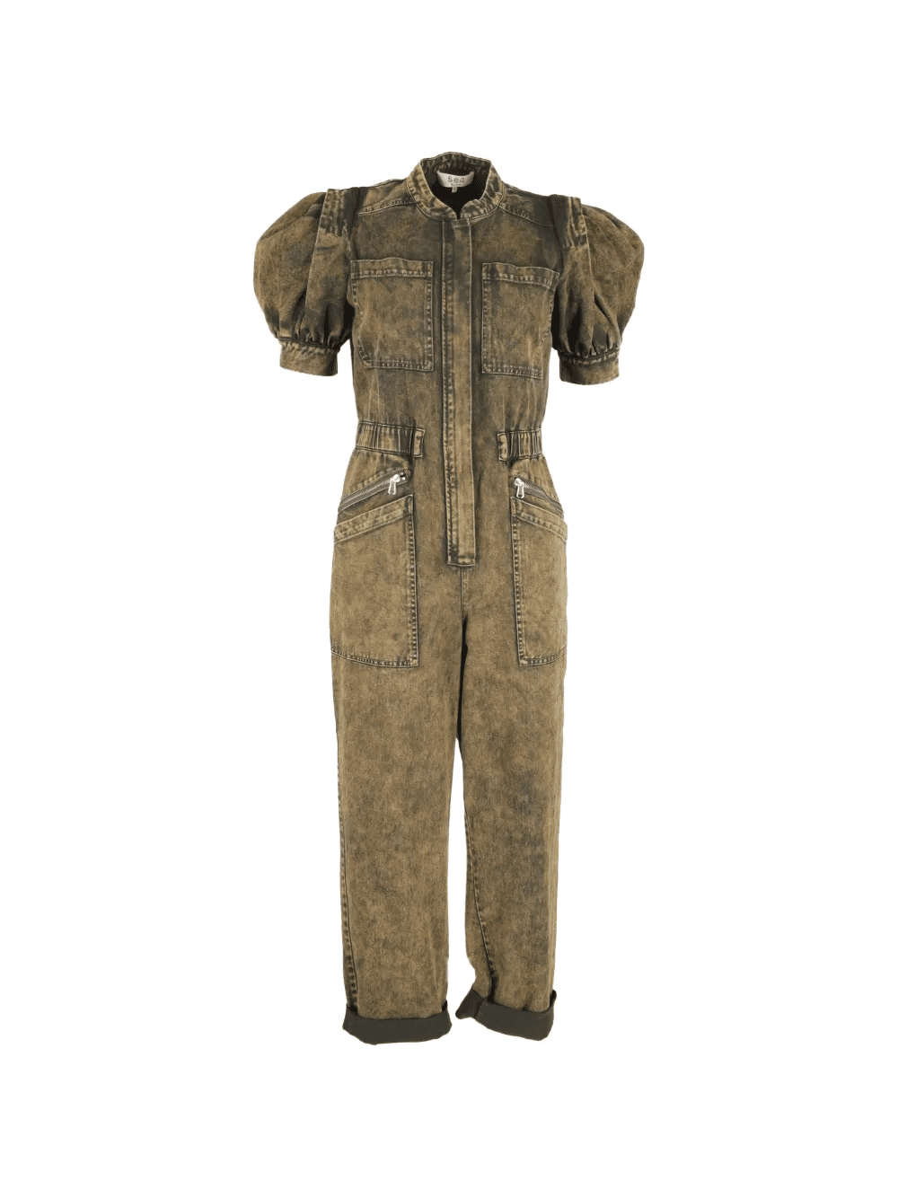 puffed sleeve jumpsuit - Image 1