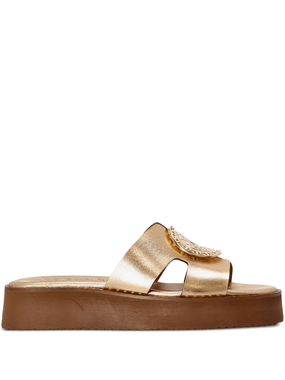 metallic-embellished platform sandals - Image 1