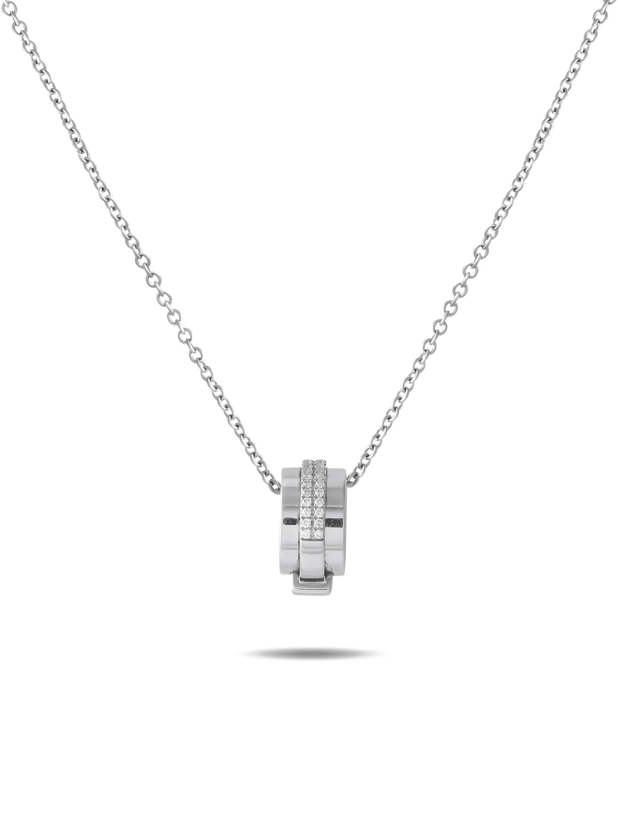 18K white gold Asprey diamond pendant necklace - Image 1