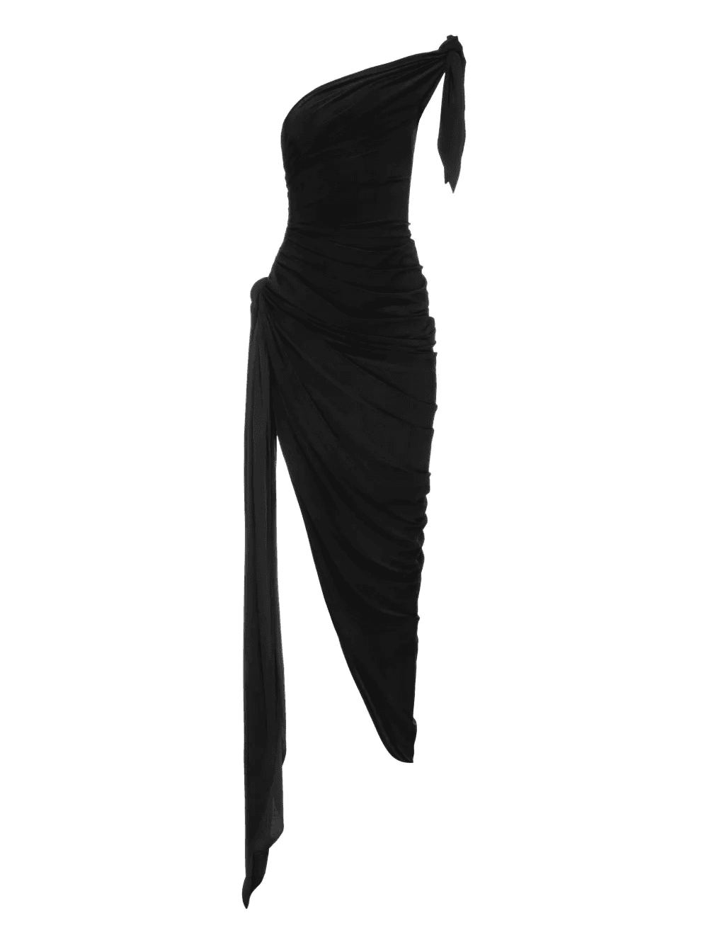 one-shoulder draped dress - Image 1