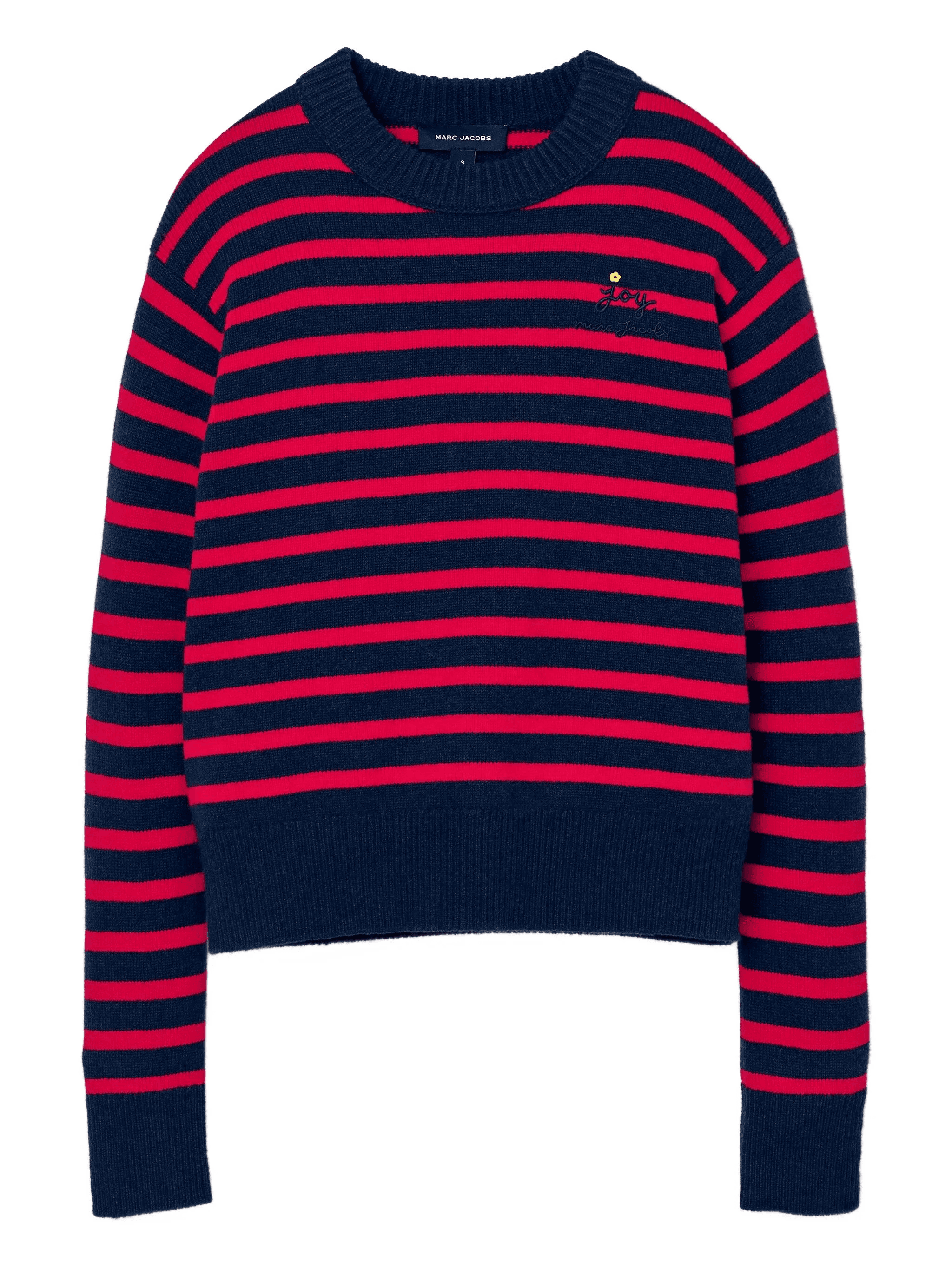 striped-pattern flower-embellished sweater - Image 1