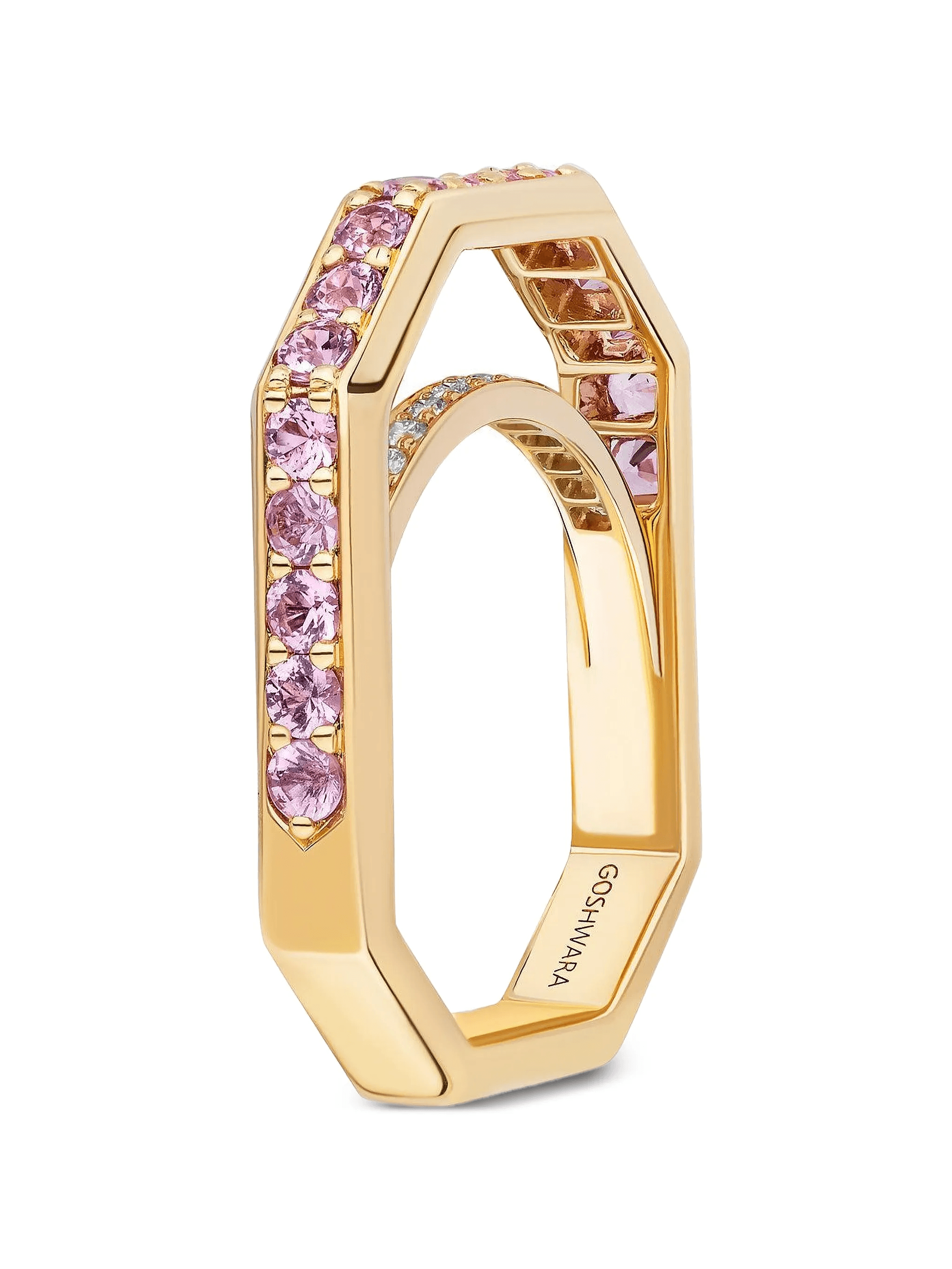 pink-sapphire square ring - Image 1
