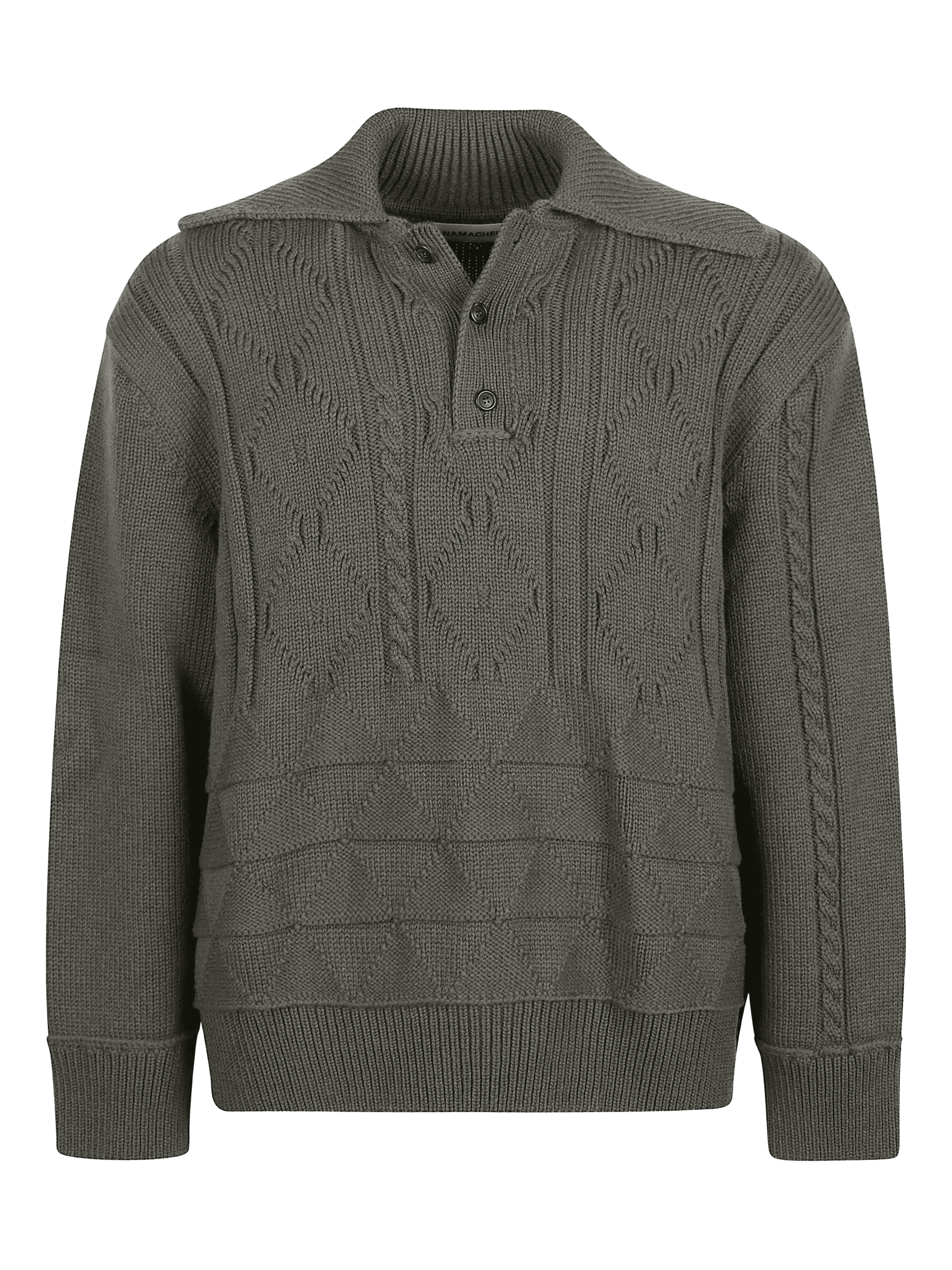 cable-knit polo-collar pullover - Image 1