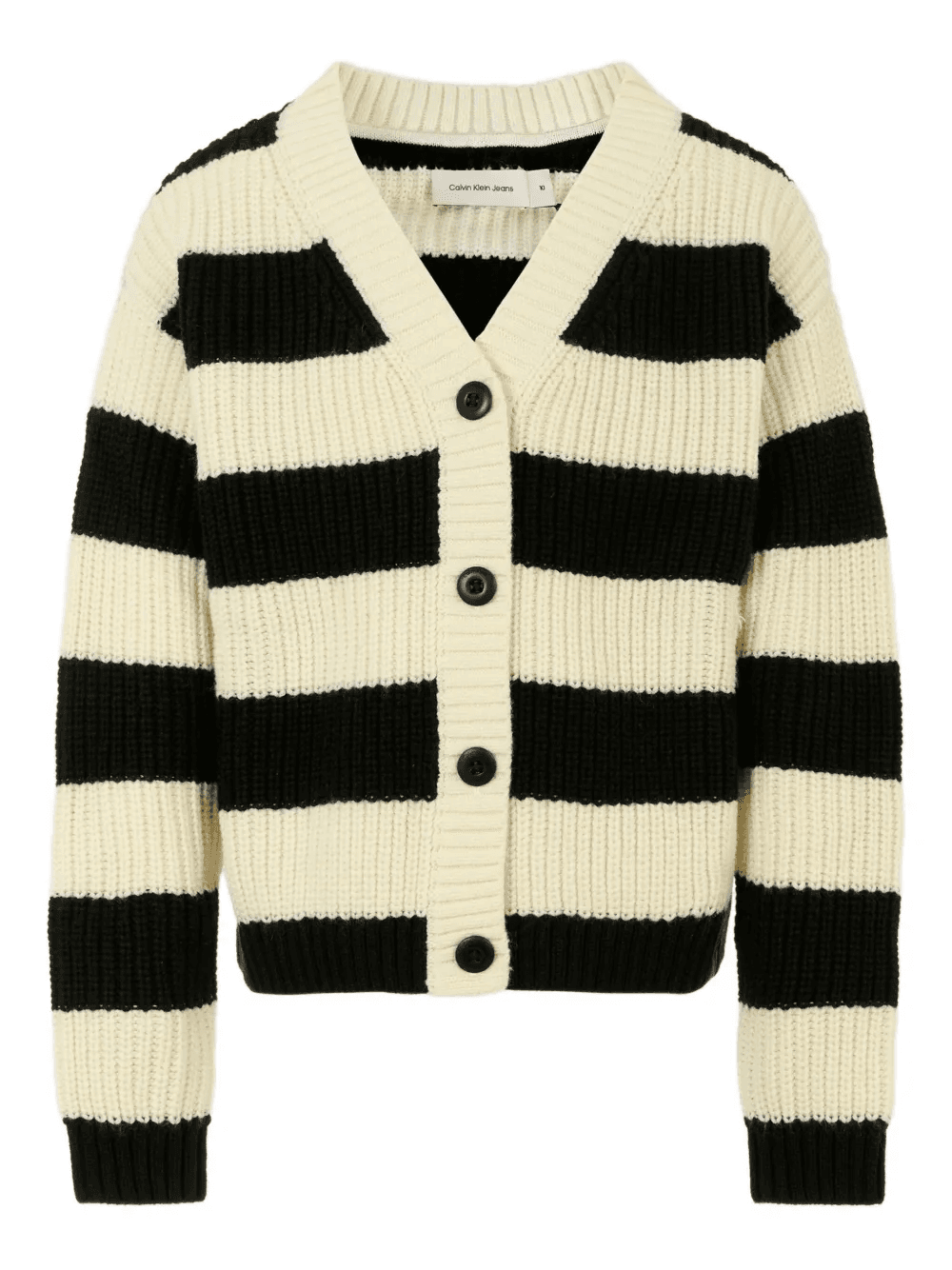stripe button cardigan - Image 1