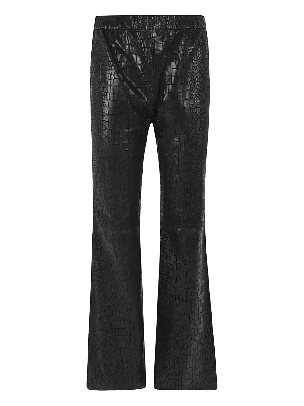 croc-embossed flare trousers - Image 1