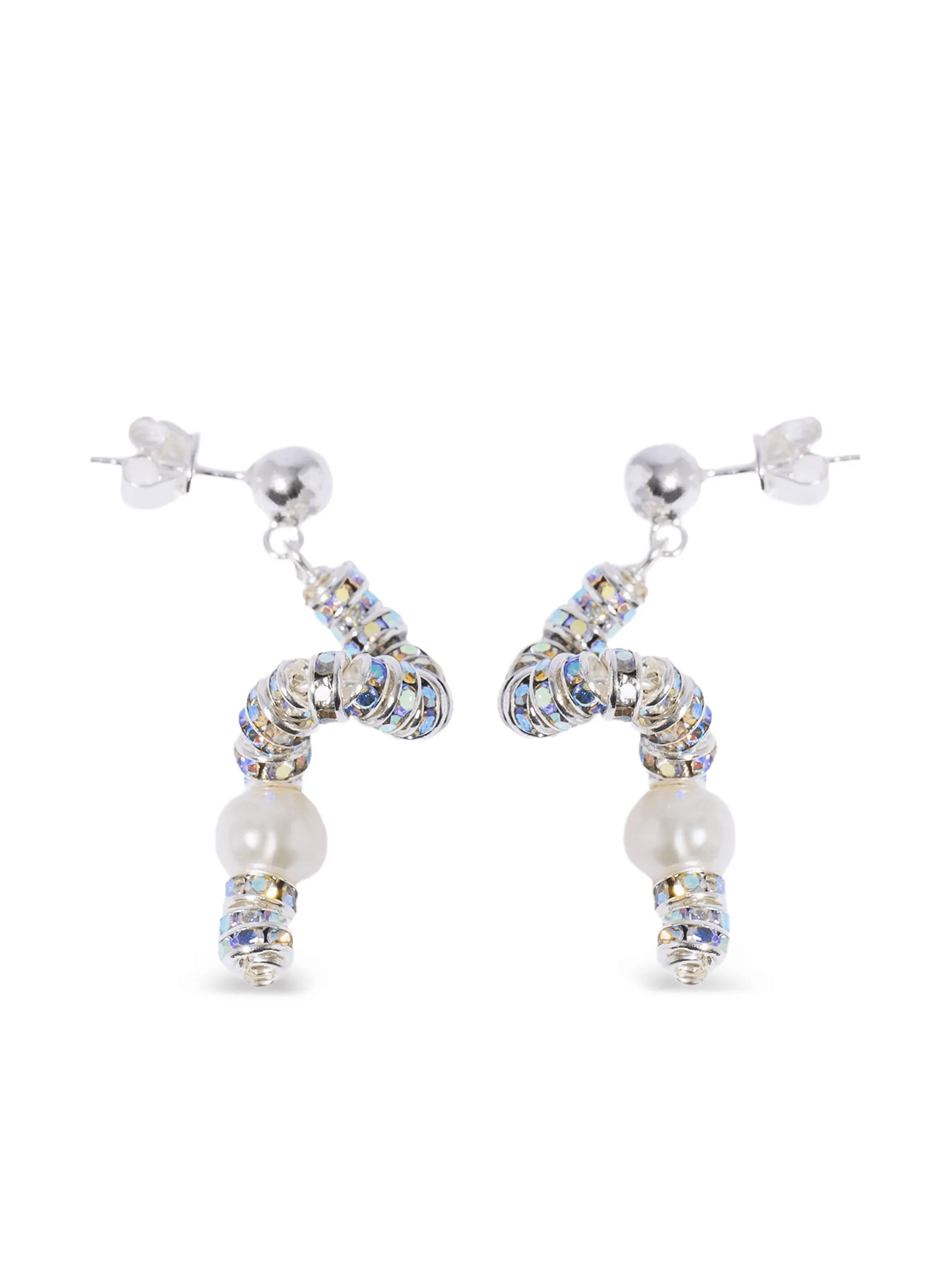 Tiny Snakes pearl crystal-embellished earrings - Image 1