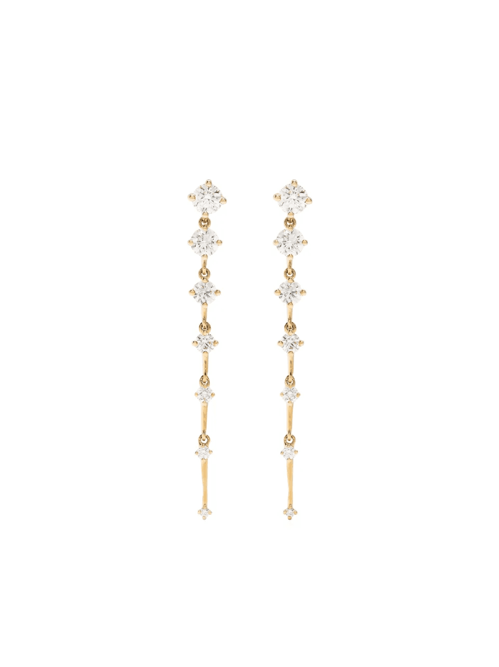 18kt yellow gold Sequence diamond drop earrings - Image 1