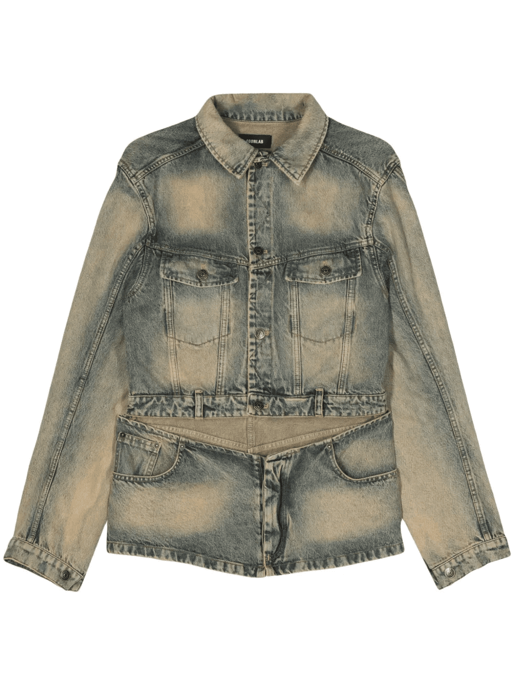 cut-out detail denim jacket - Image 1