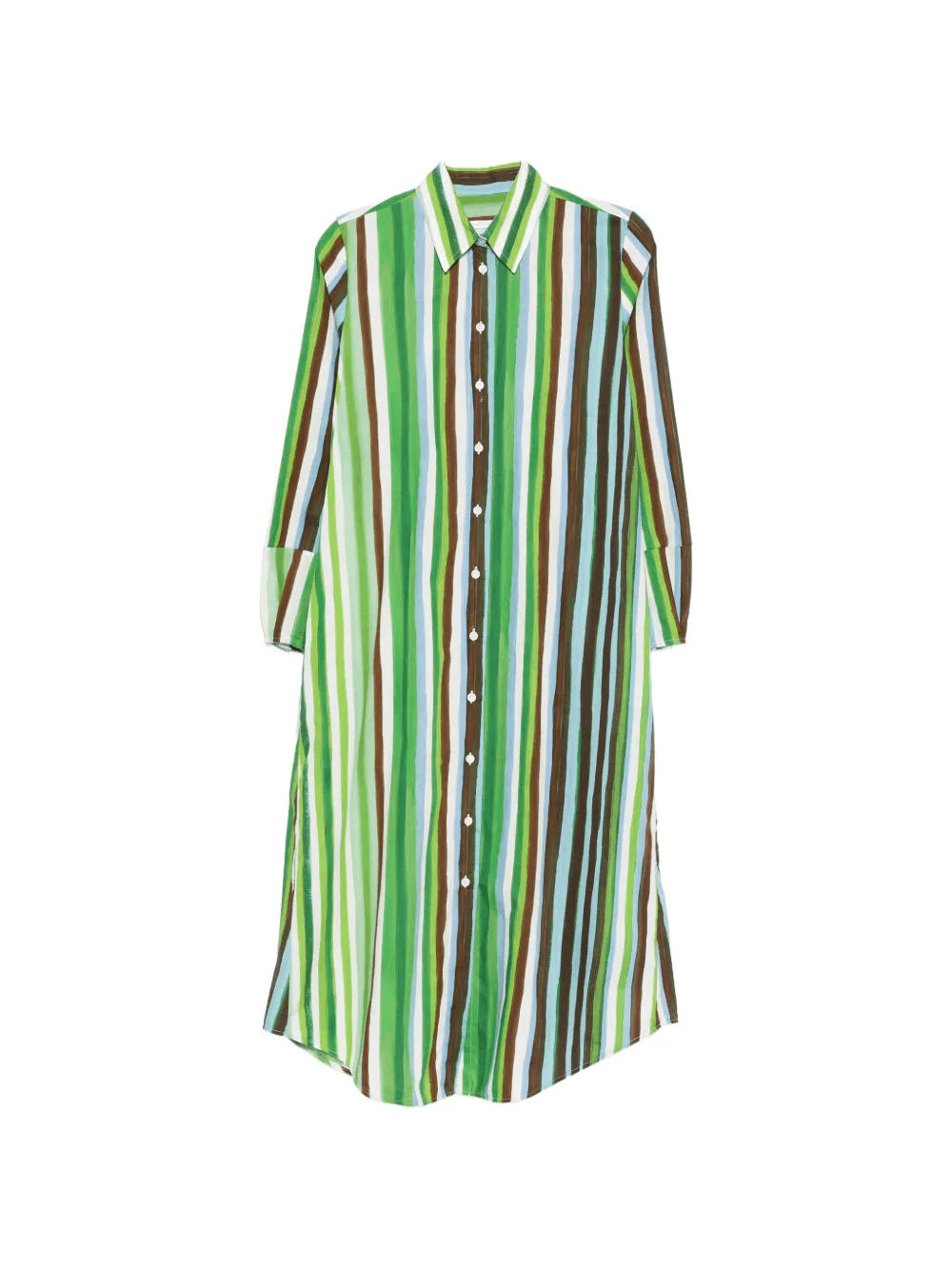 striped long-sleeve midi dress - Image 1