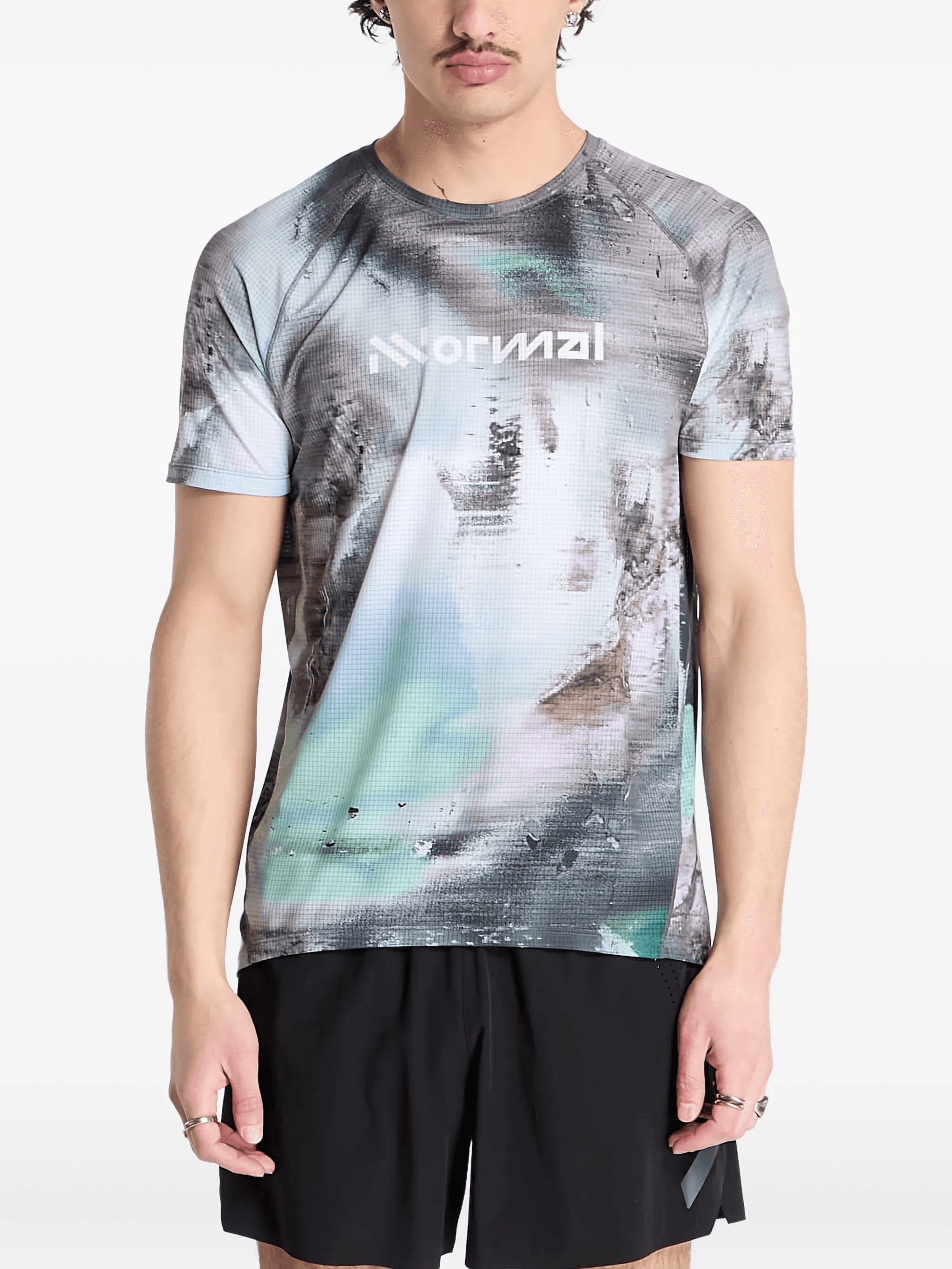 abstract-print raglan-sleeve T-shirt - Image 1