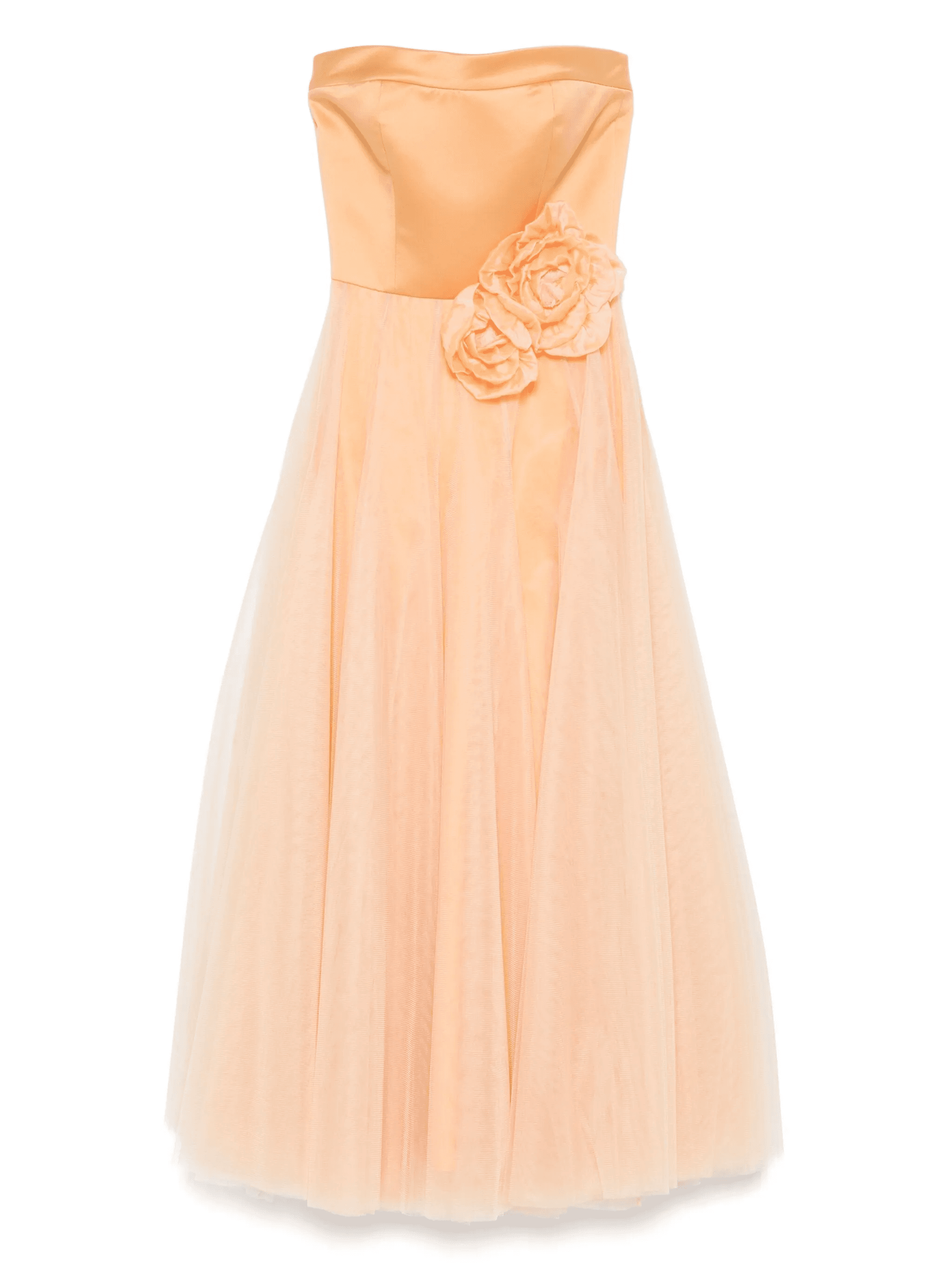 floral-appliqué midi dress - Image 1