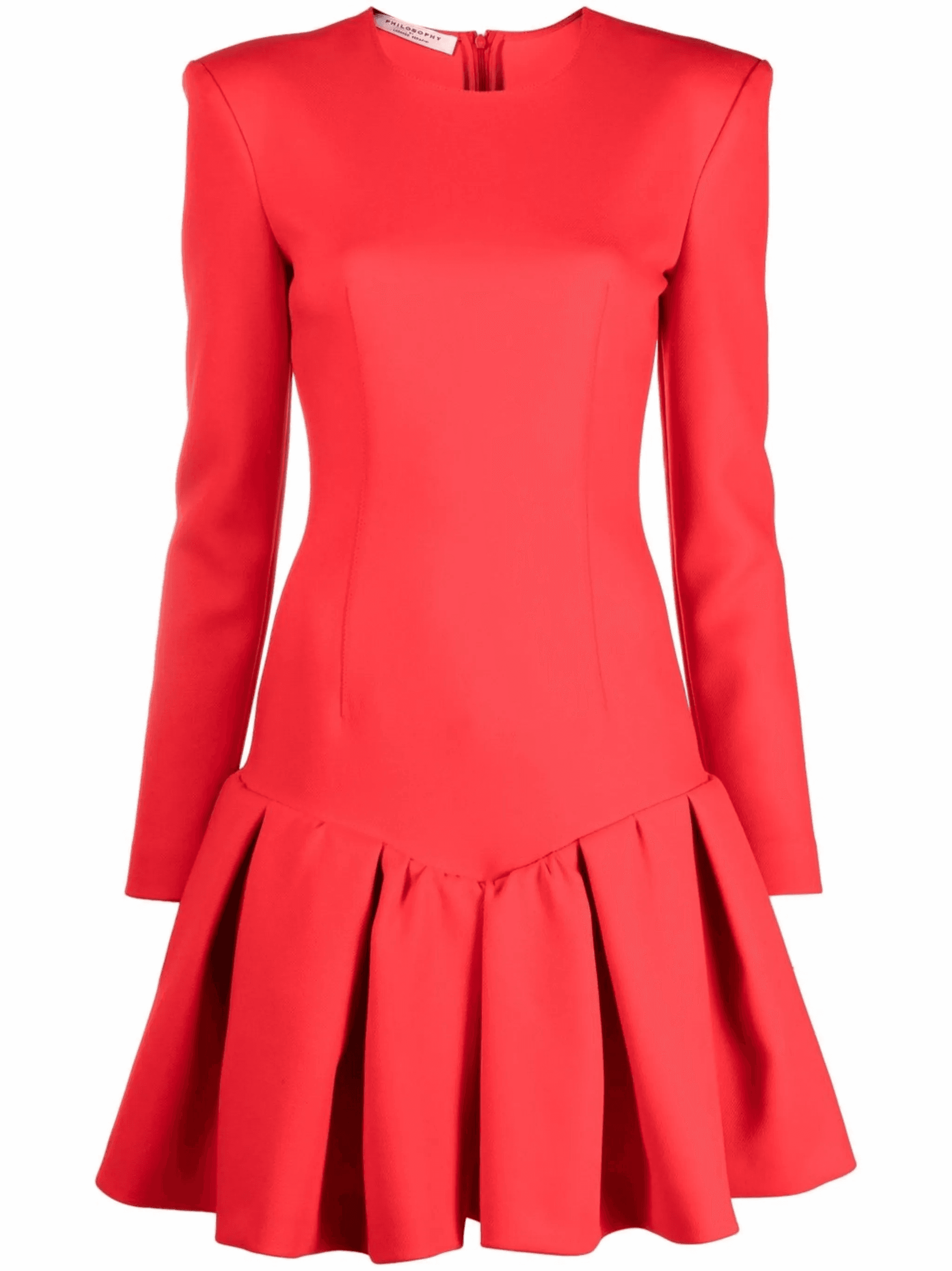 pleated hem long-sleeve dress - Image 1