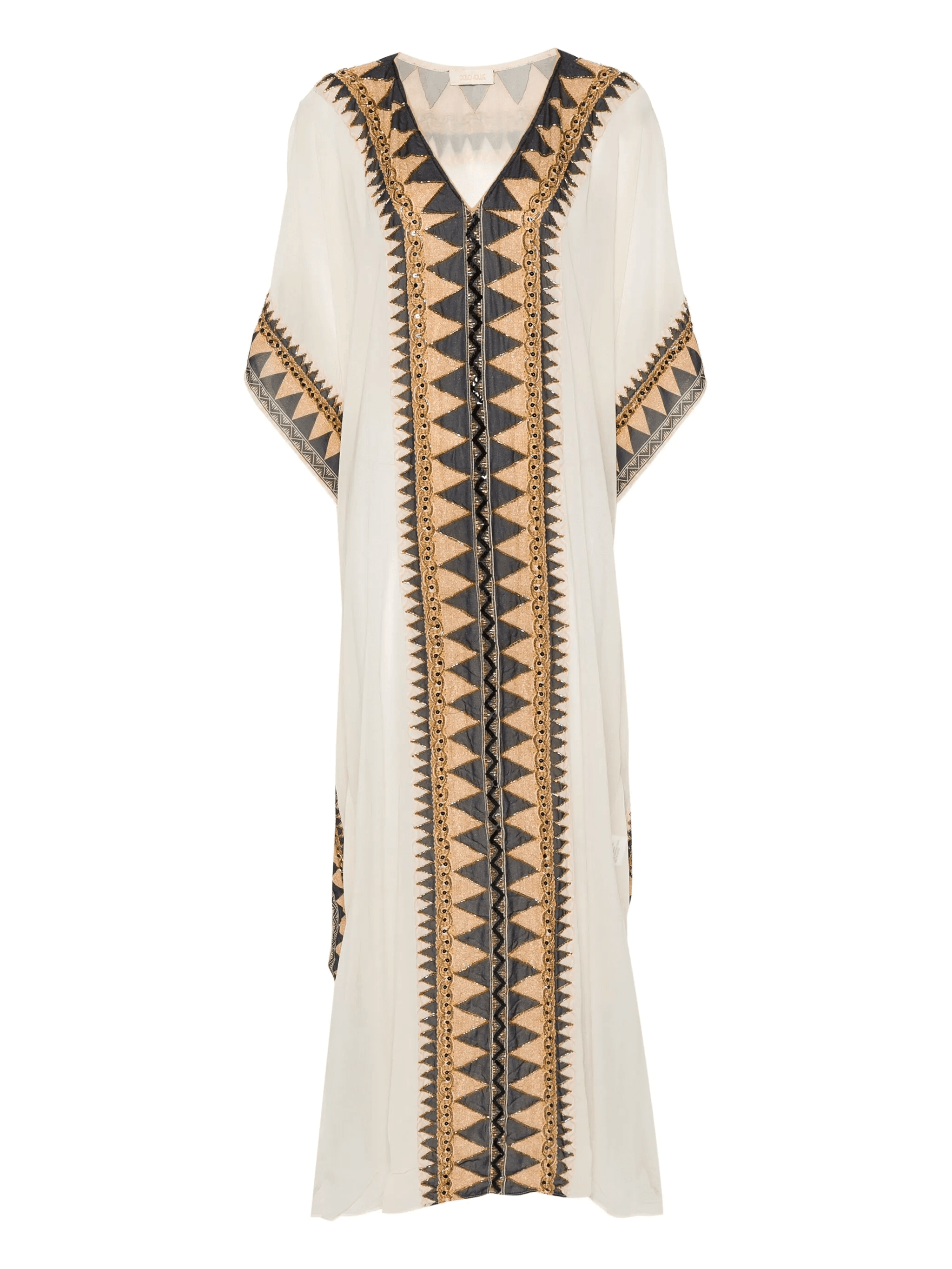 abstract-print beaded kaftan - Image 1