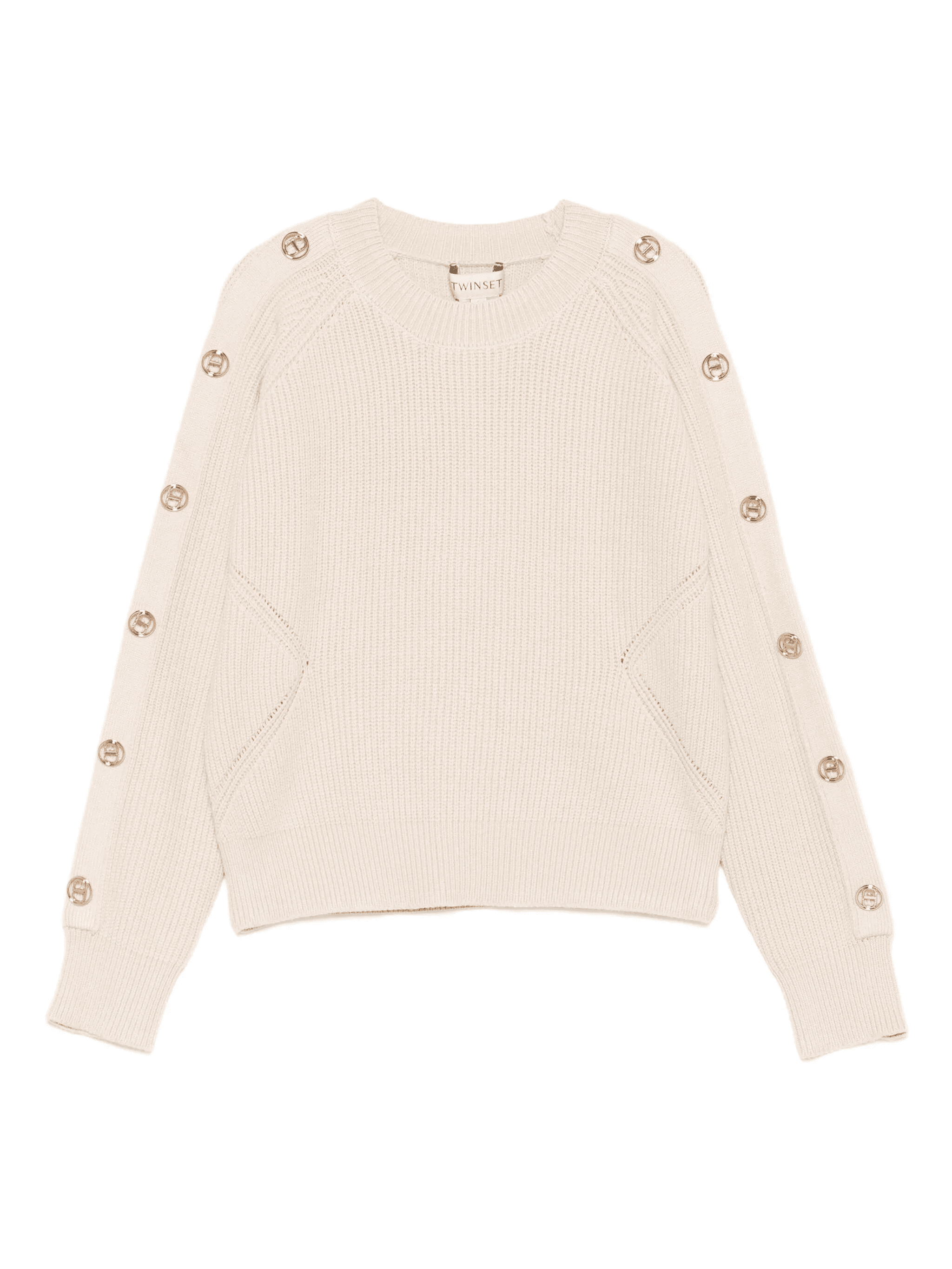 ribbed knit button jumper - Image 1