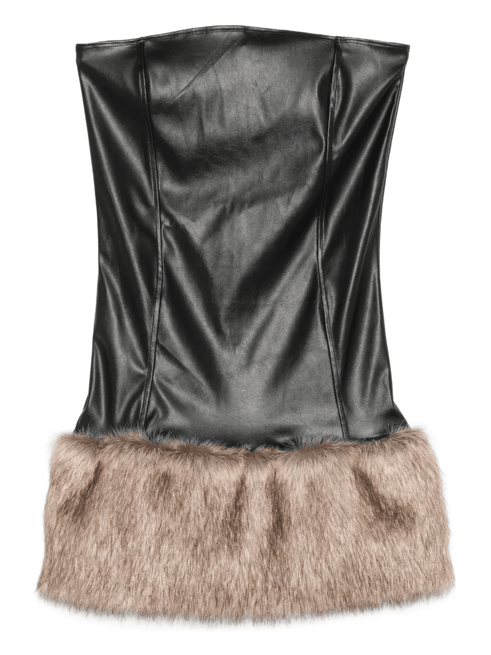 Pamela strapless faux-fur mini dress - Image 1