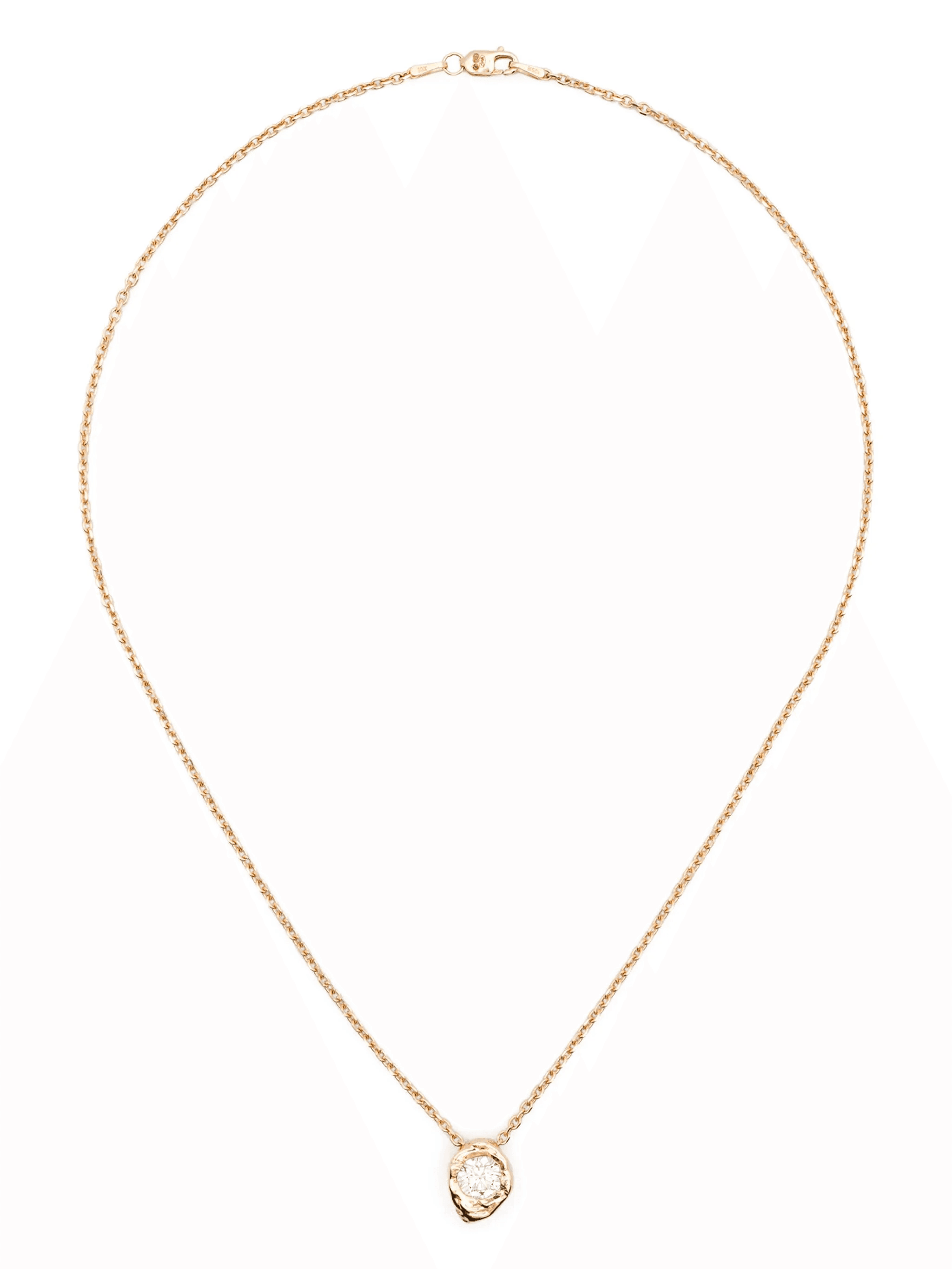 14K yellow gold  Alfa diamond necklace - Image 1