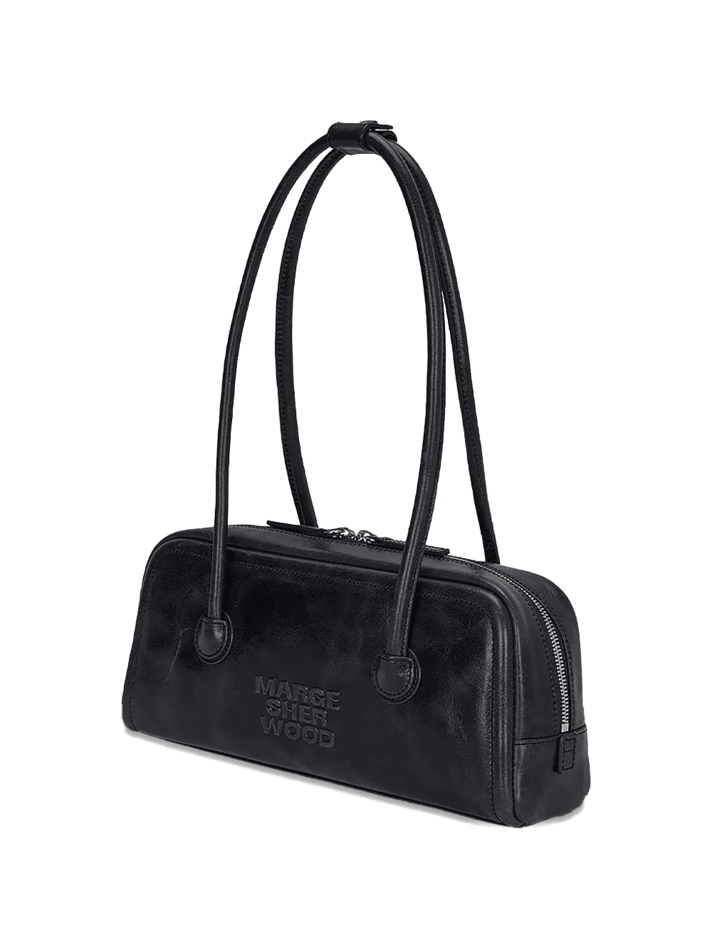 zip leather shoulder bag - Image 1