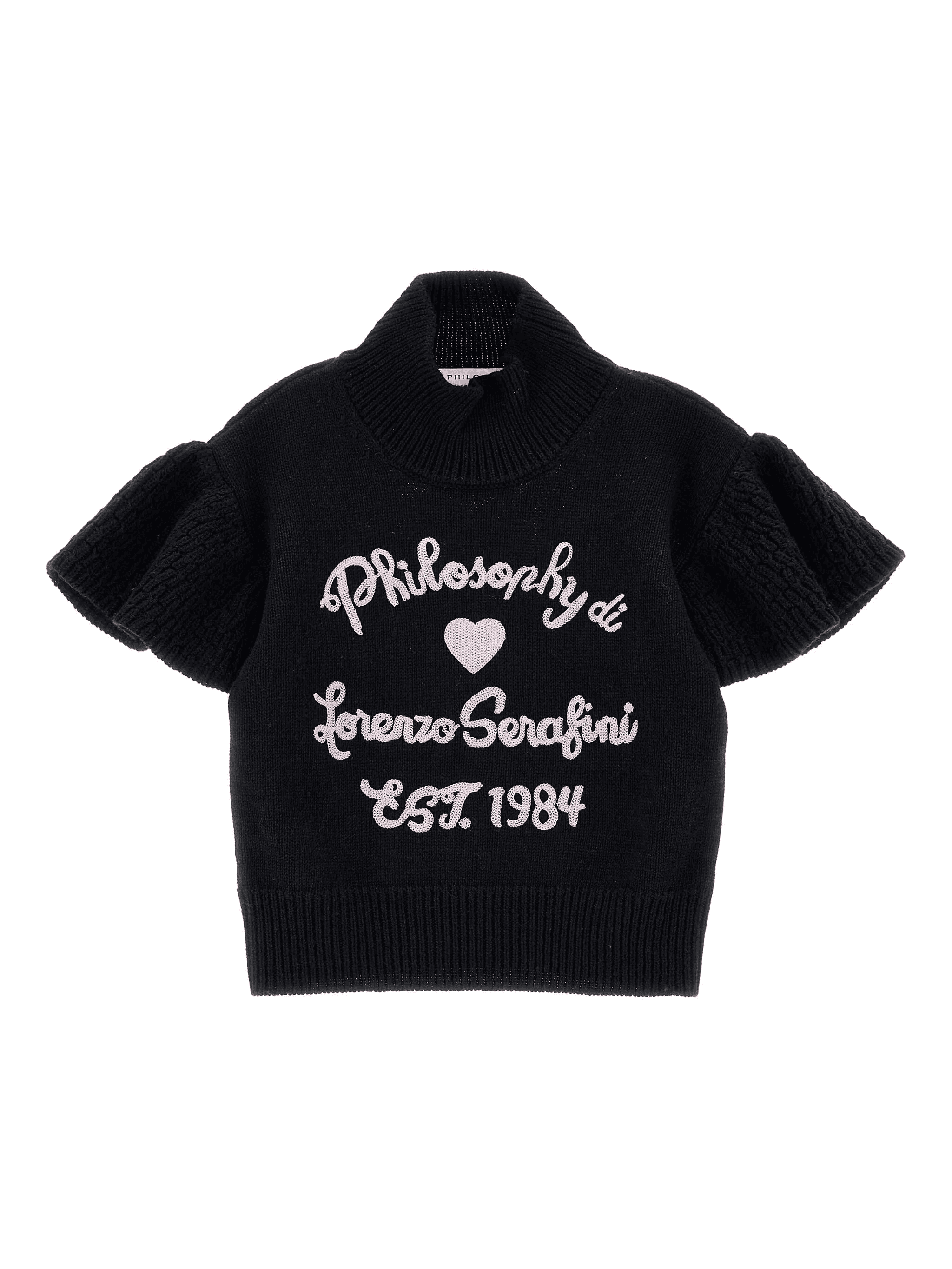 ruffled-sleeve embroidered sweater - Image 1