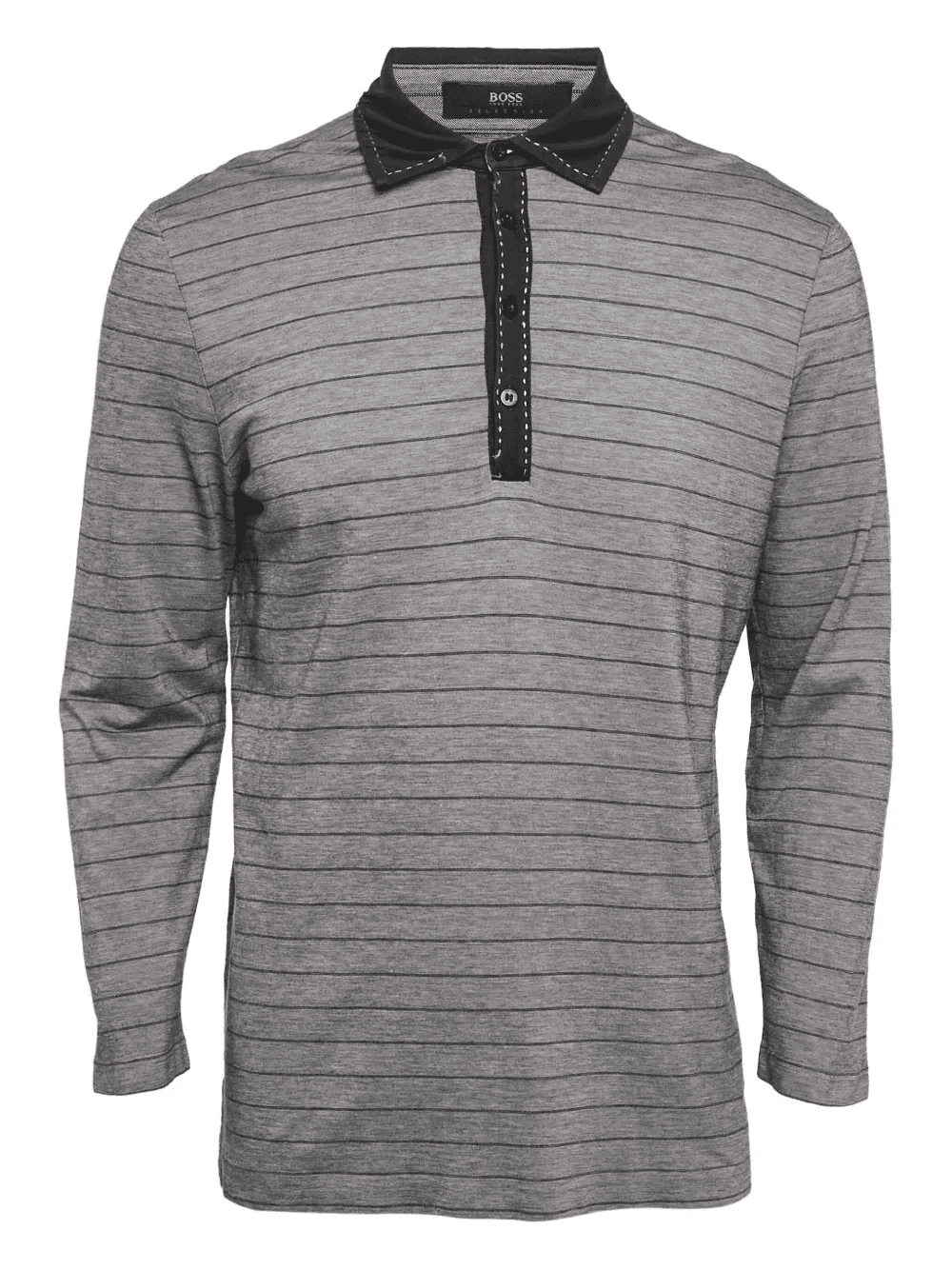 striped long-sleeve polo shirt - Image 1