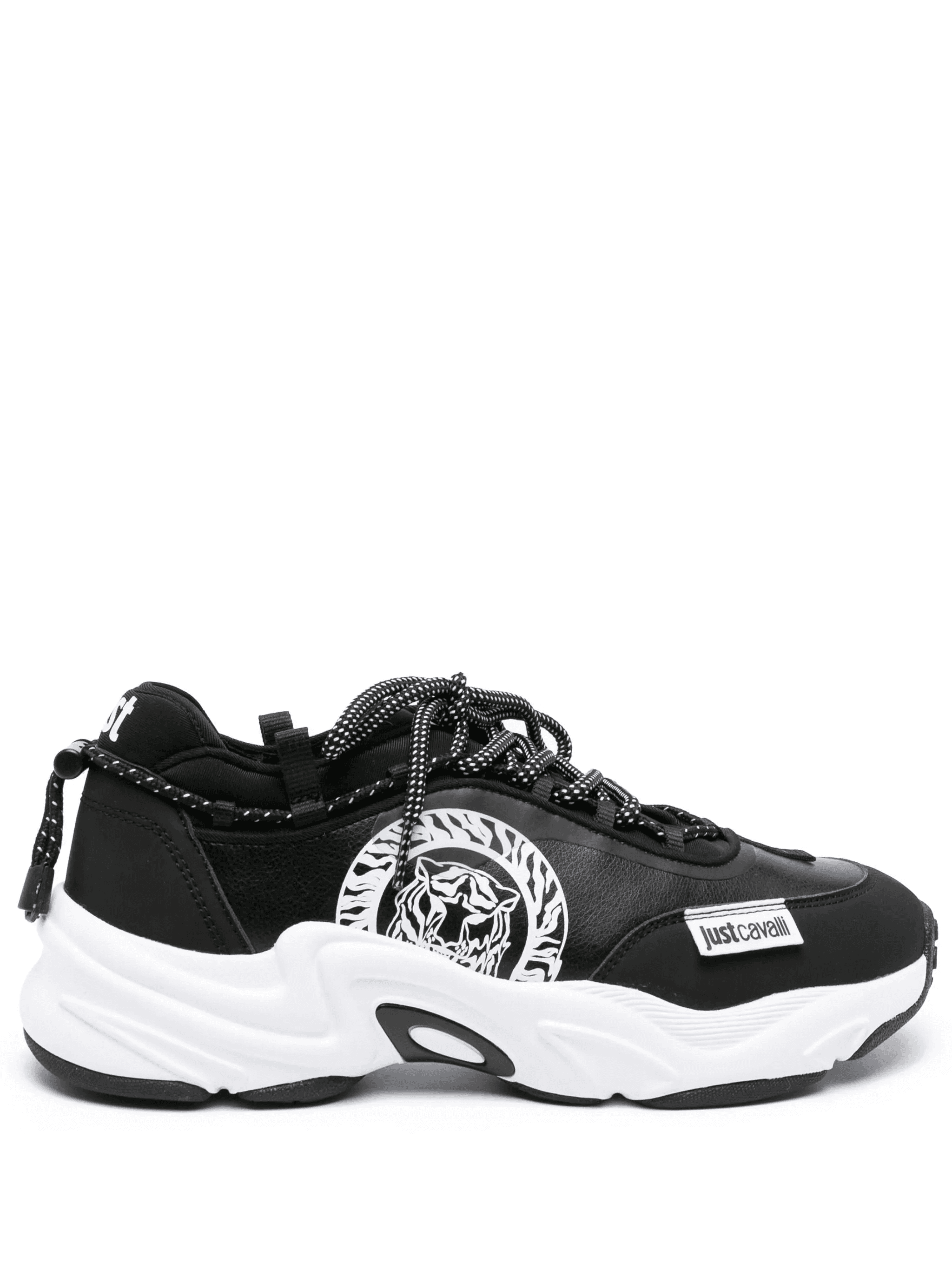 logo-print leather sneakers - Image 1