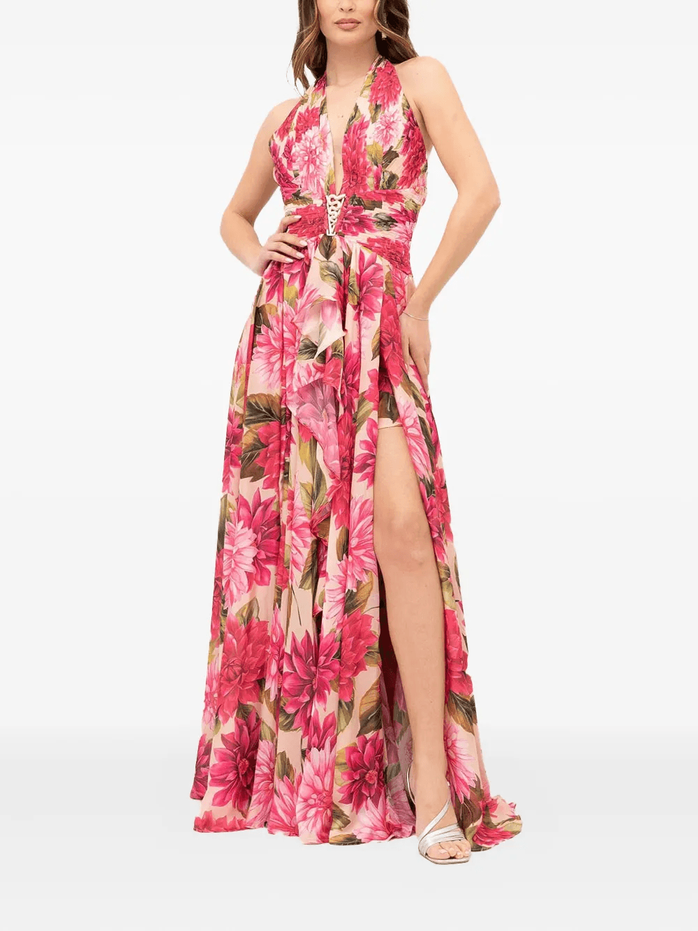 floral-print halter-neck dress - Image 1