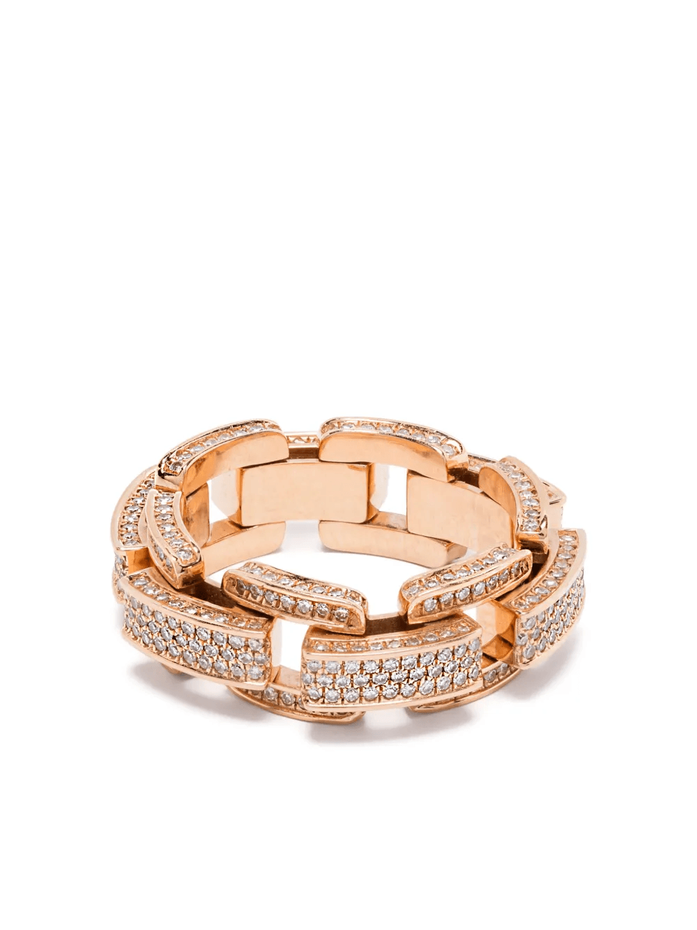 18K rose gold diamond ring - Image 1