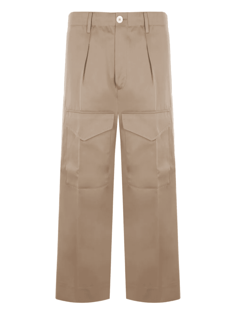 cropped cotton cargo trousers - Image 1