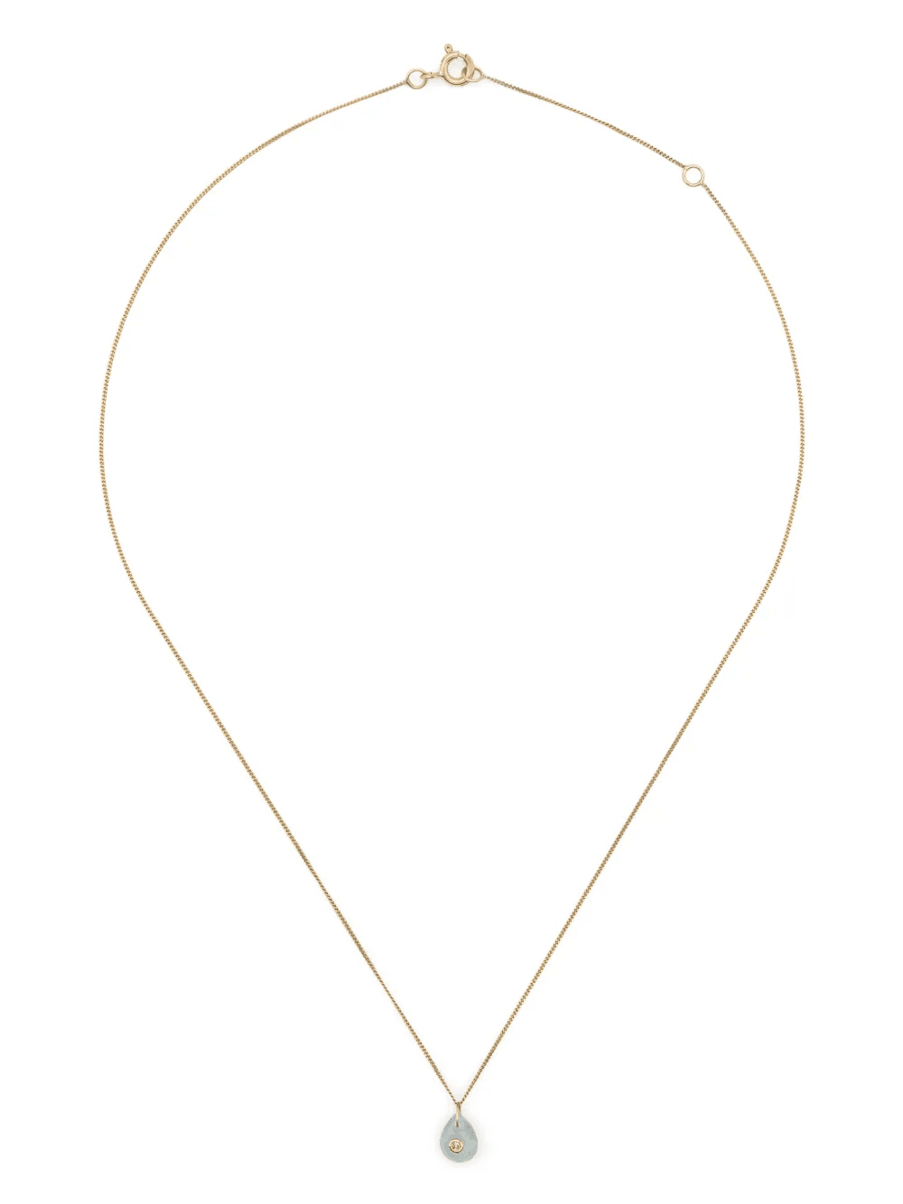 9kt yellow gold Orso diamond and aquamarine necklace - Image 1