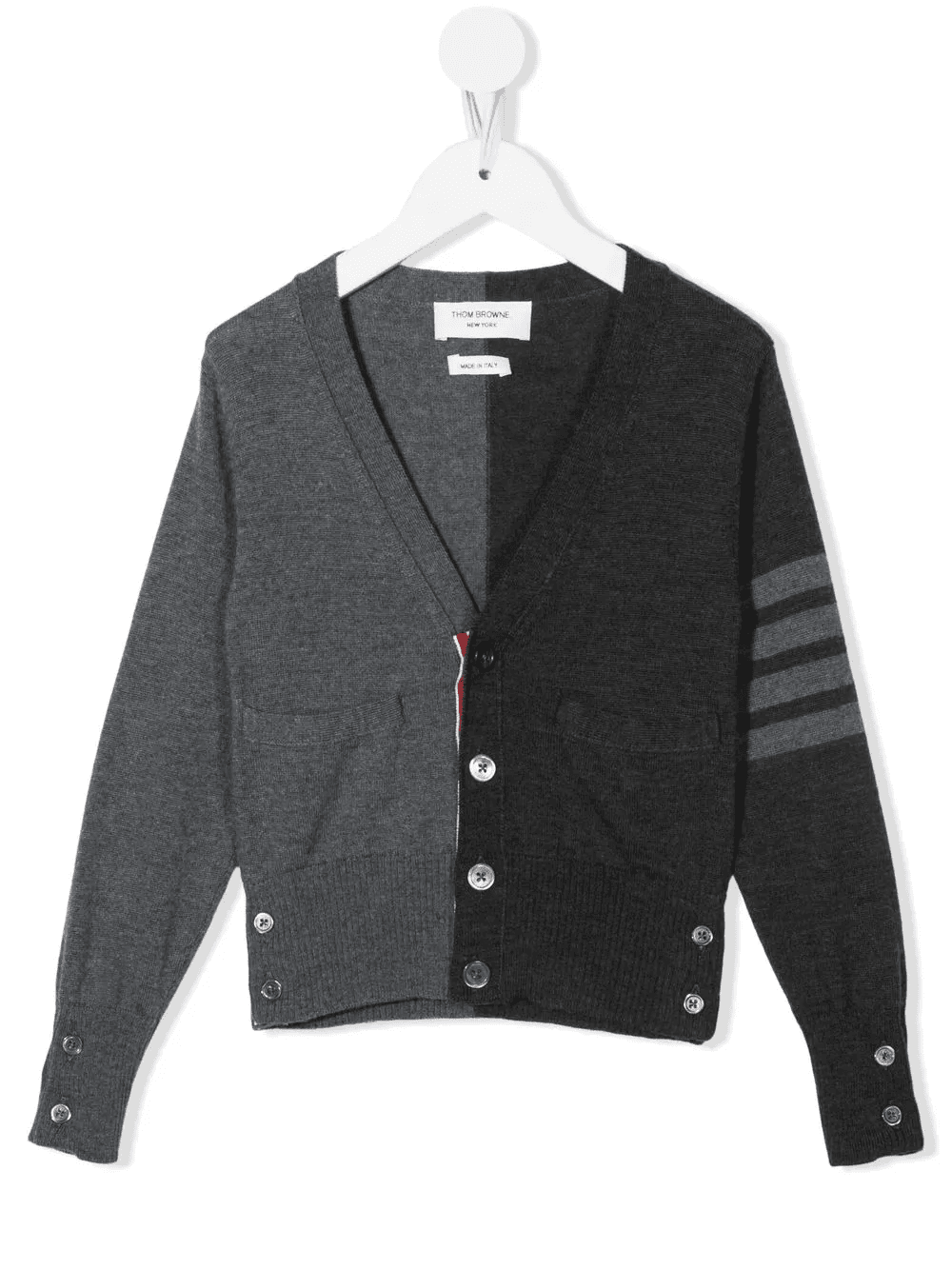 two-tone V-neck cardigan - Image 1