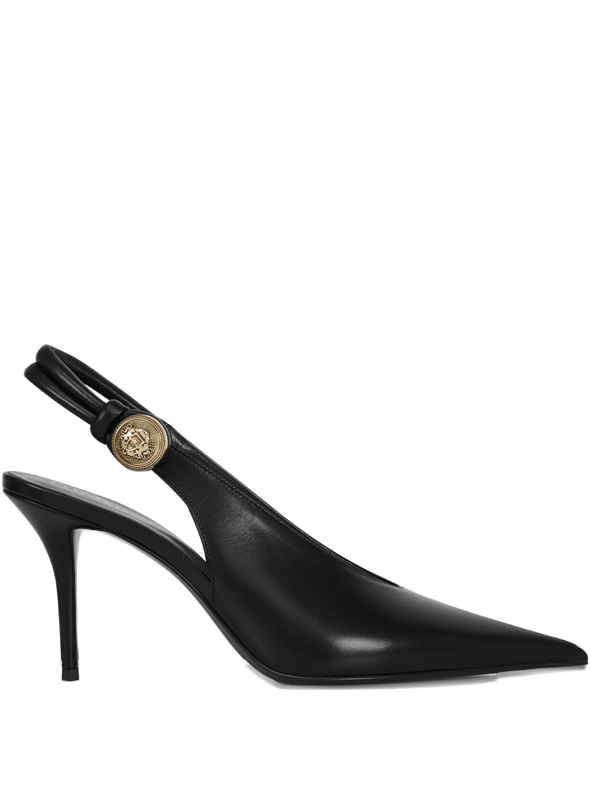 100mm leather heeled pumps - Image 1